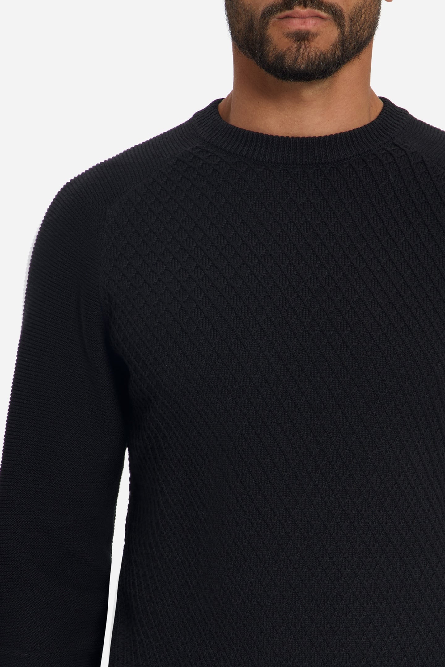 PULLOVER CREWNECK CABLE KNIT BLACK 7