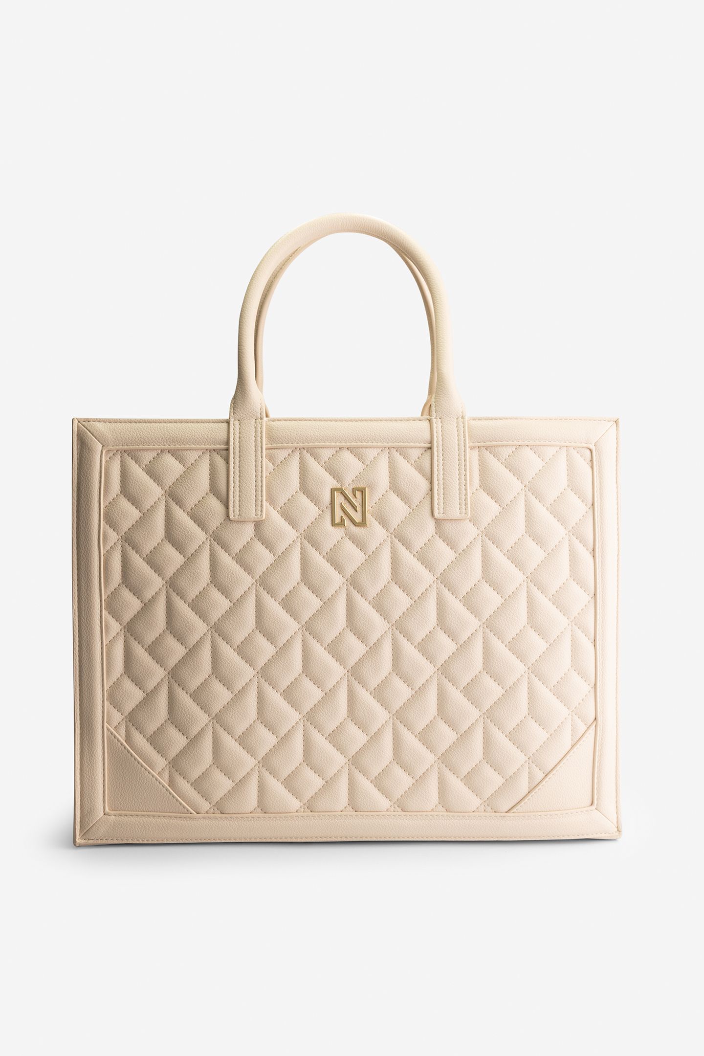 MAYDA QUILTED SHOPPER PEARL 1