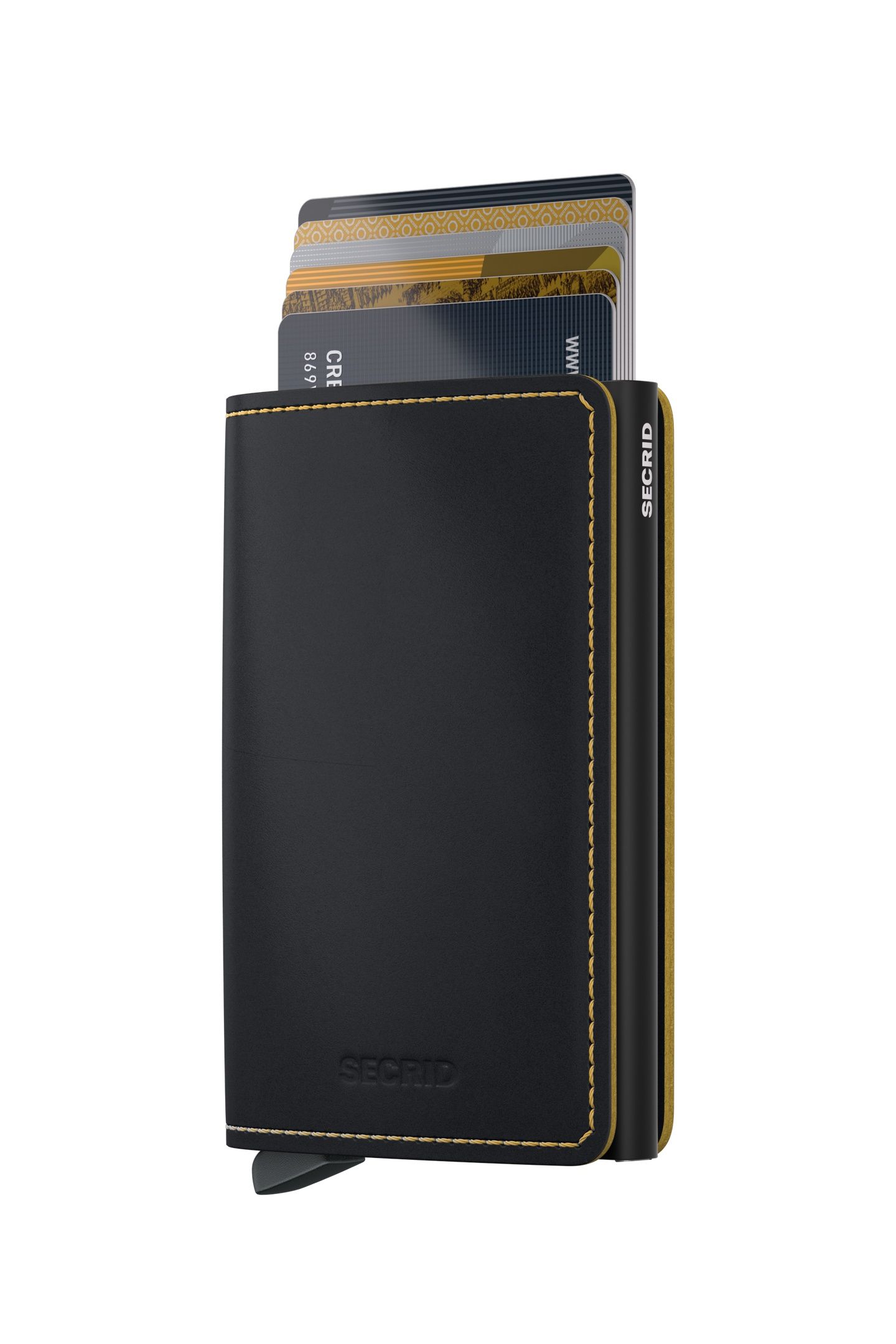 UNISEX SLIMWALLET MATTE BLACK & OCHRE 2
