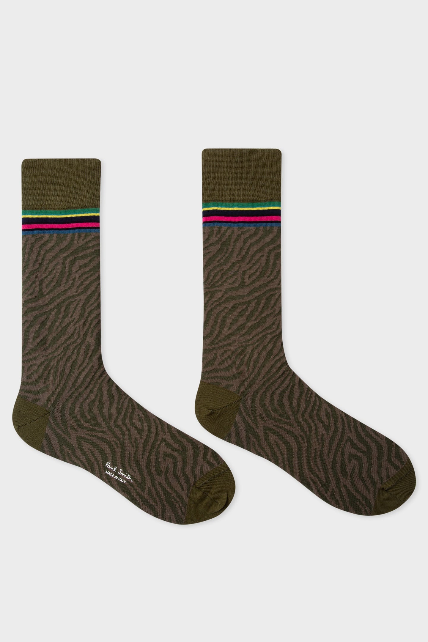 MEN SOCK WARNER ZEBRA KHAKI 1