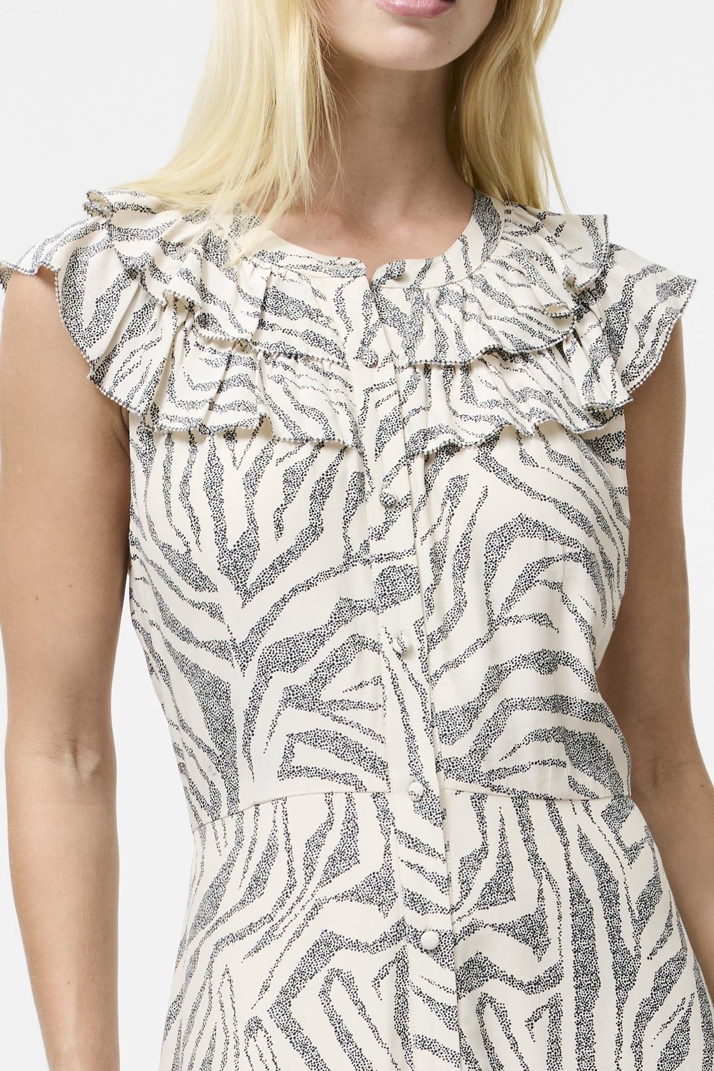 JOSIE DELPHINE MIDI DRESS PORCELAIN CREAM/BLAC 3