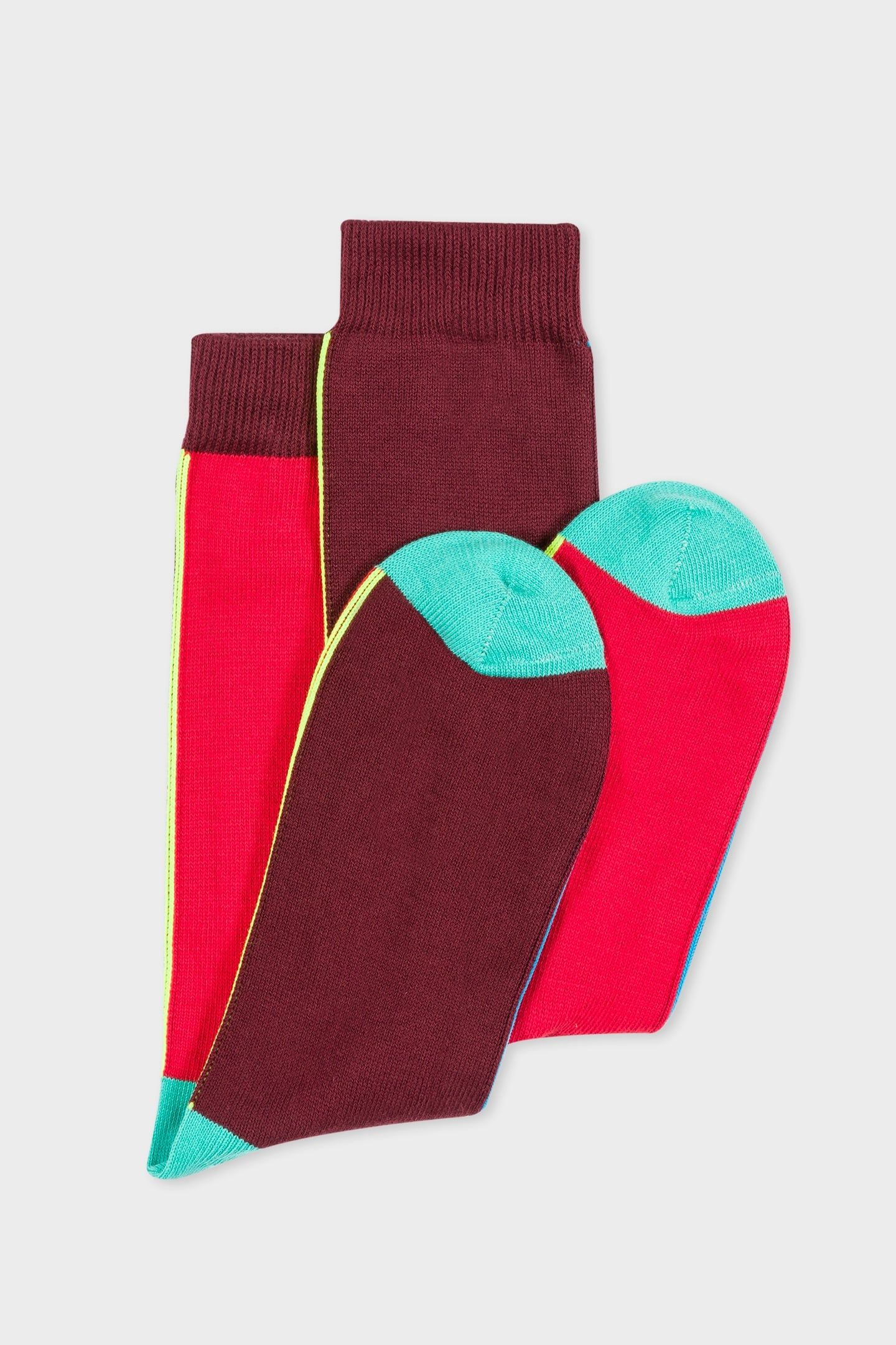 MEN SOCK VERTICAL BLK BURGUNDY/ BORDE 4