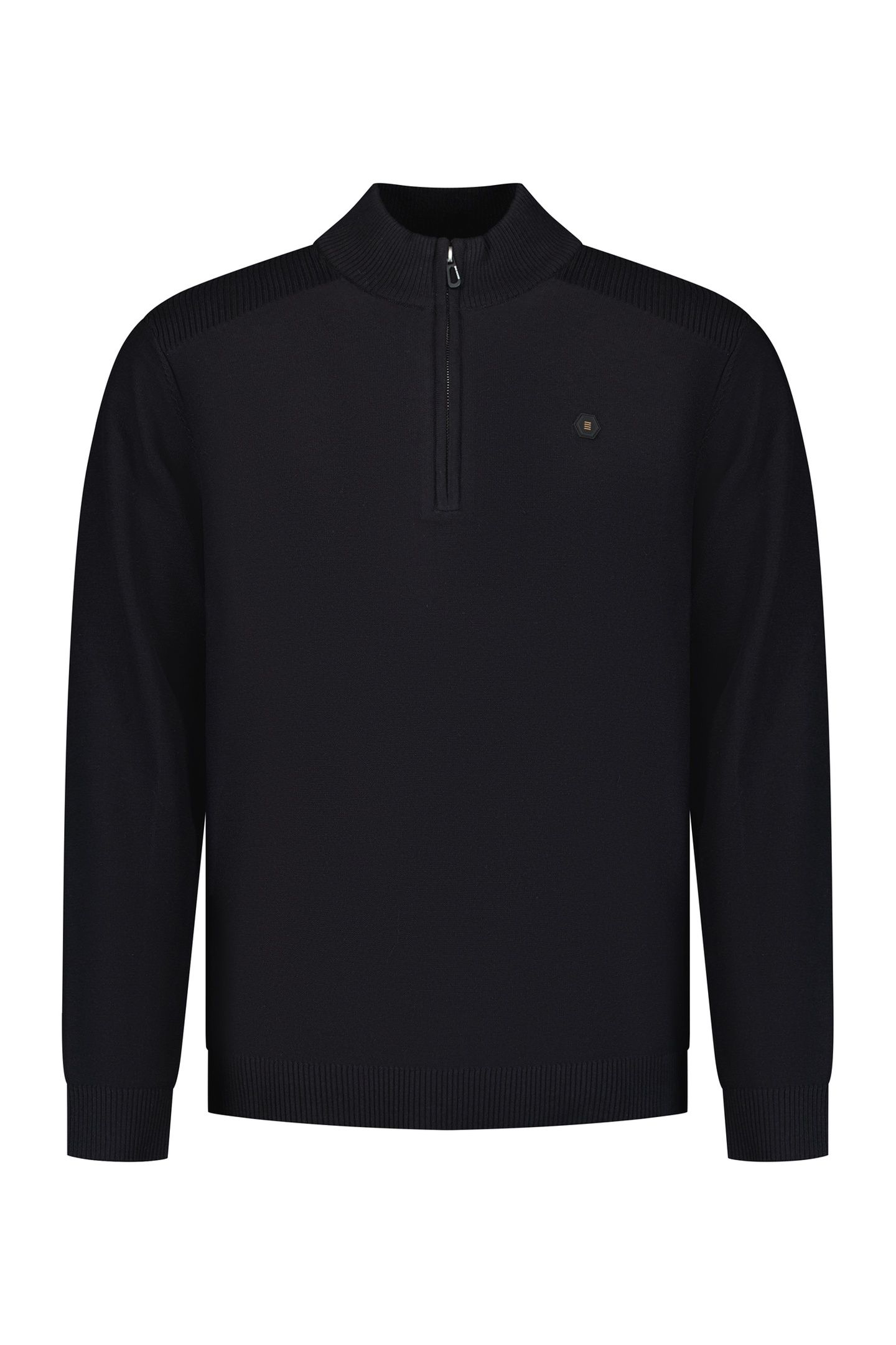 PULLOVER HALF ZIP SHOULDER DETAIL BLACK 2