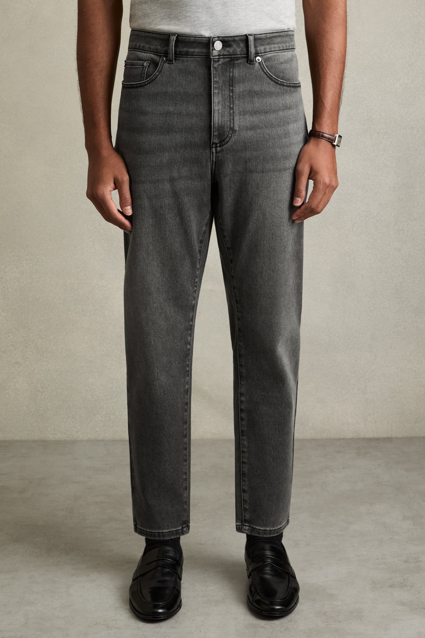 CROPPED RELAXED FIT JEAN WASHED BLACK 1