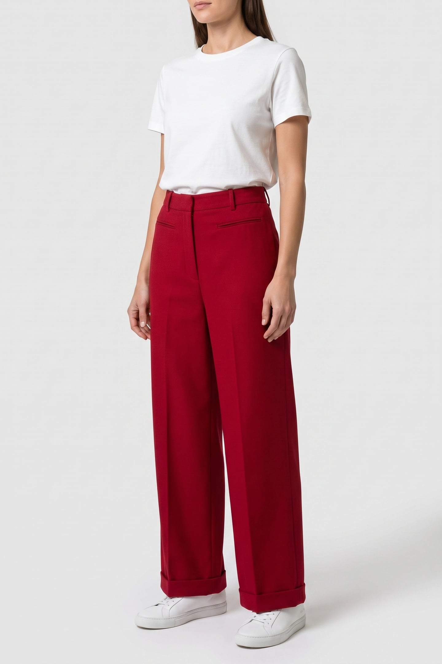 X MACY WOOL TROUSER RED 1