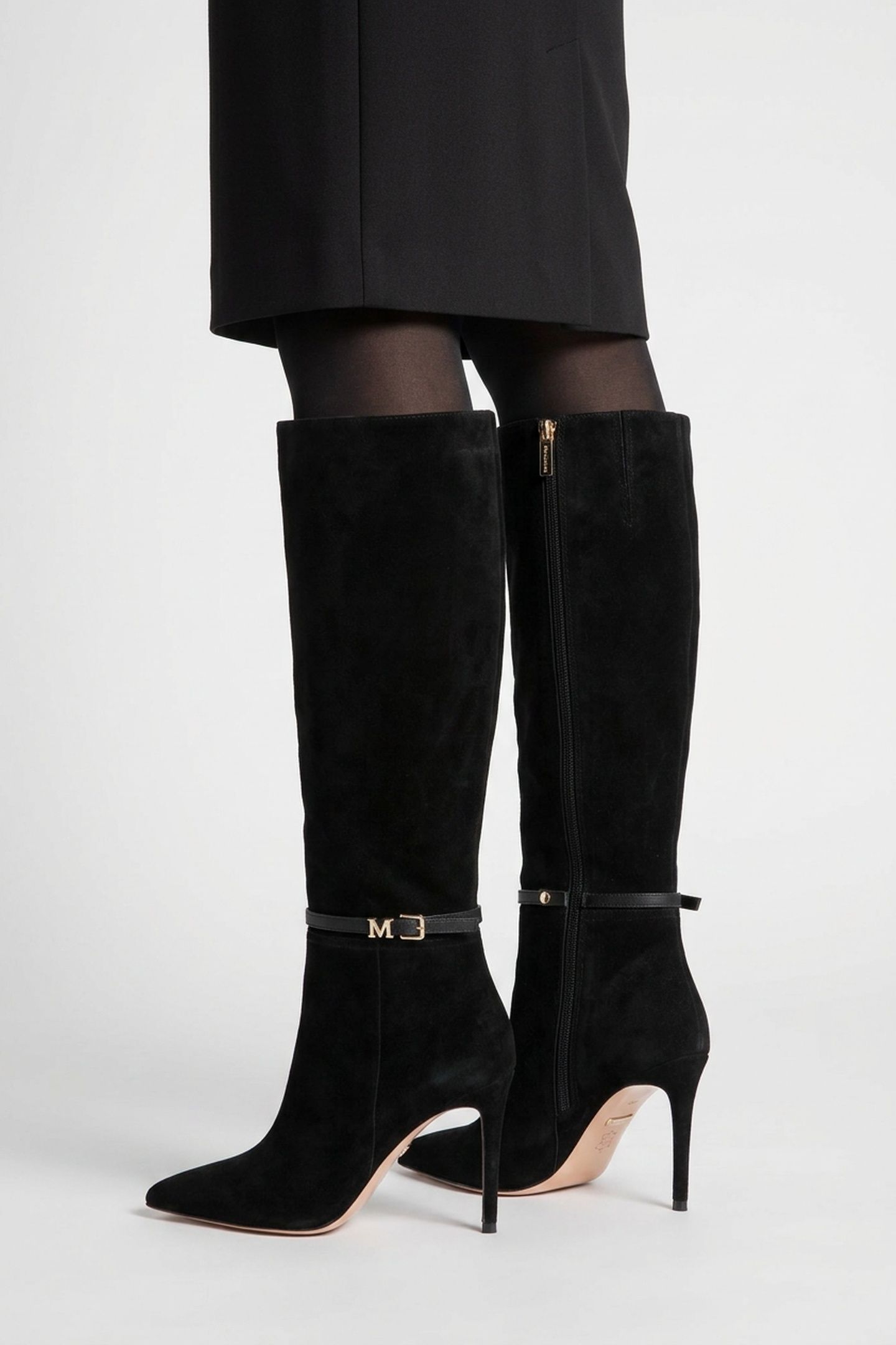 TUBULAR SHAFT BOOT BLACK SUEDE 2