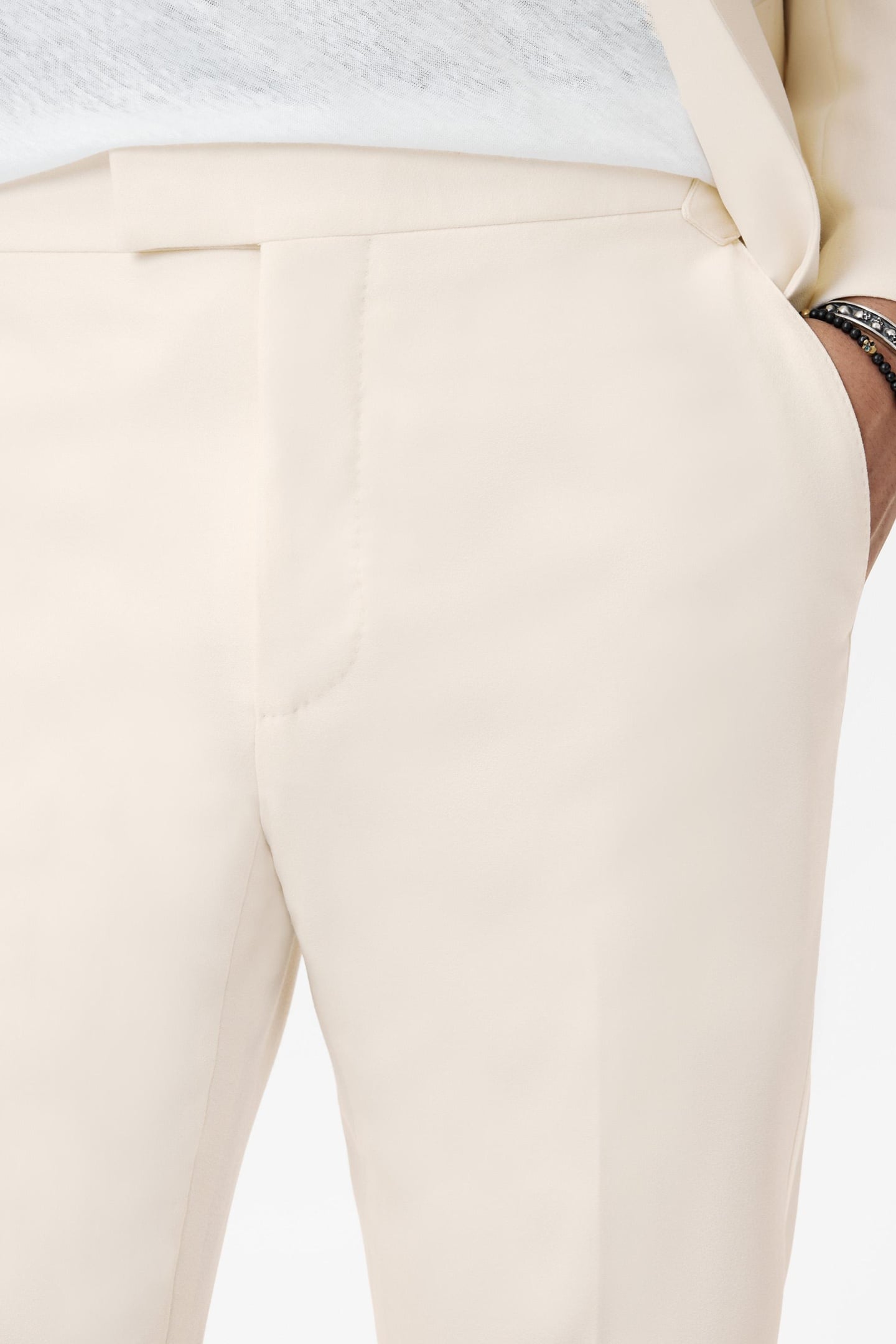 GLEN TUXEDO PANTS - TUXEDO PANTS WITH ST IVORY 3