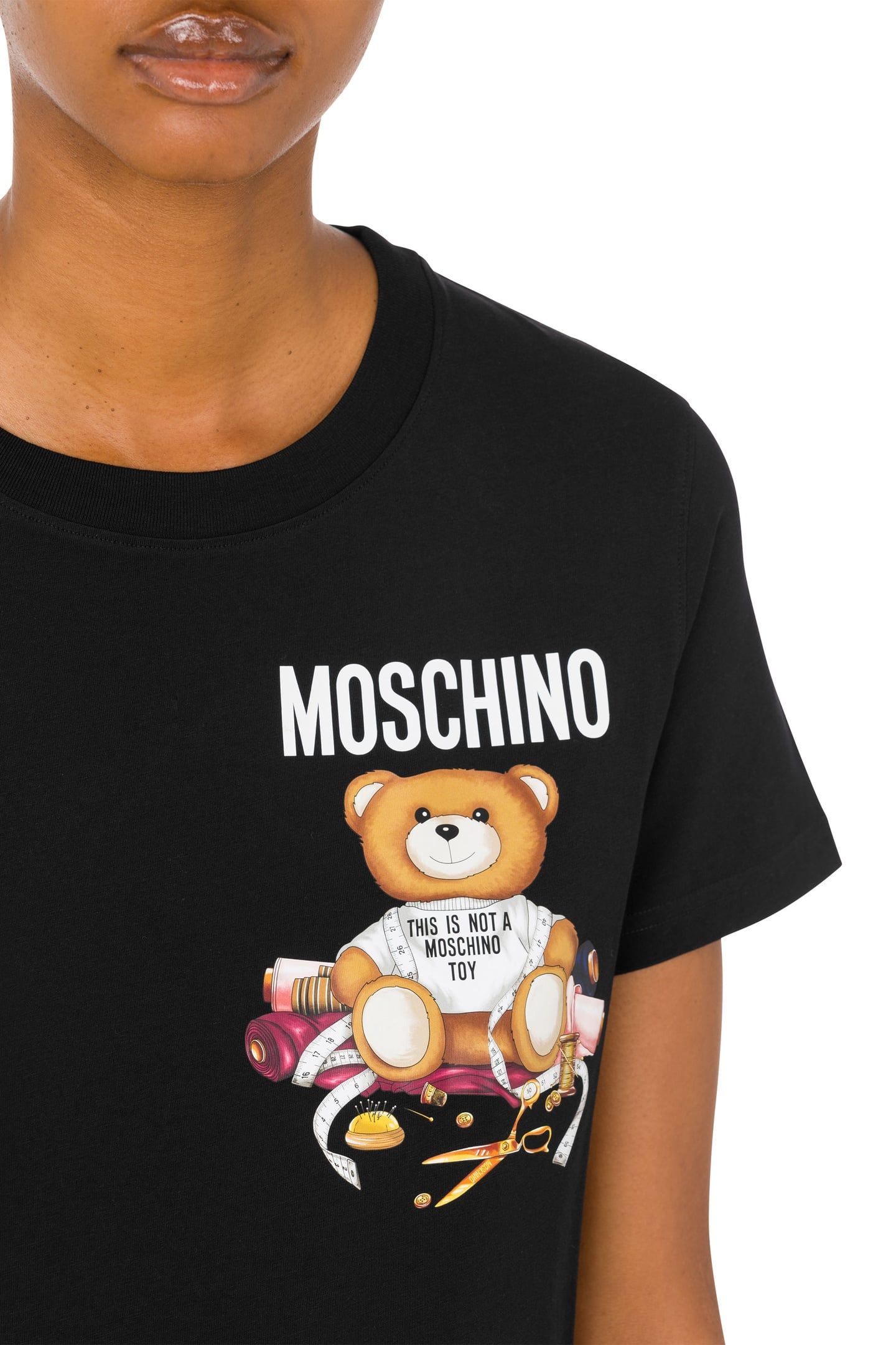 SARTORIAL TEDDY BEAR ORGANIC JERSEY T-SHIRT BLACK 4