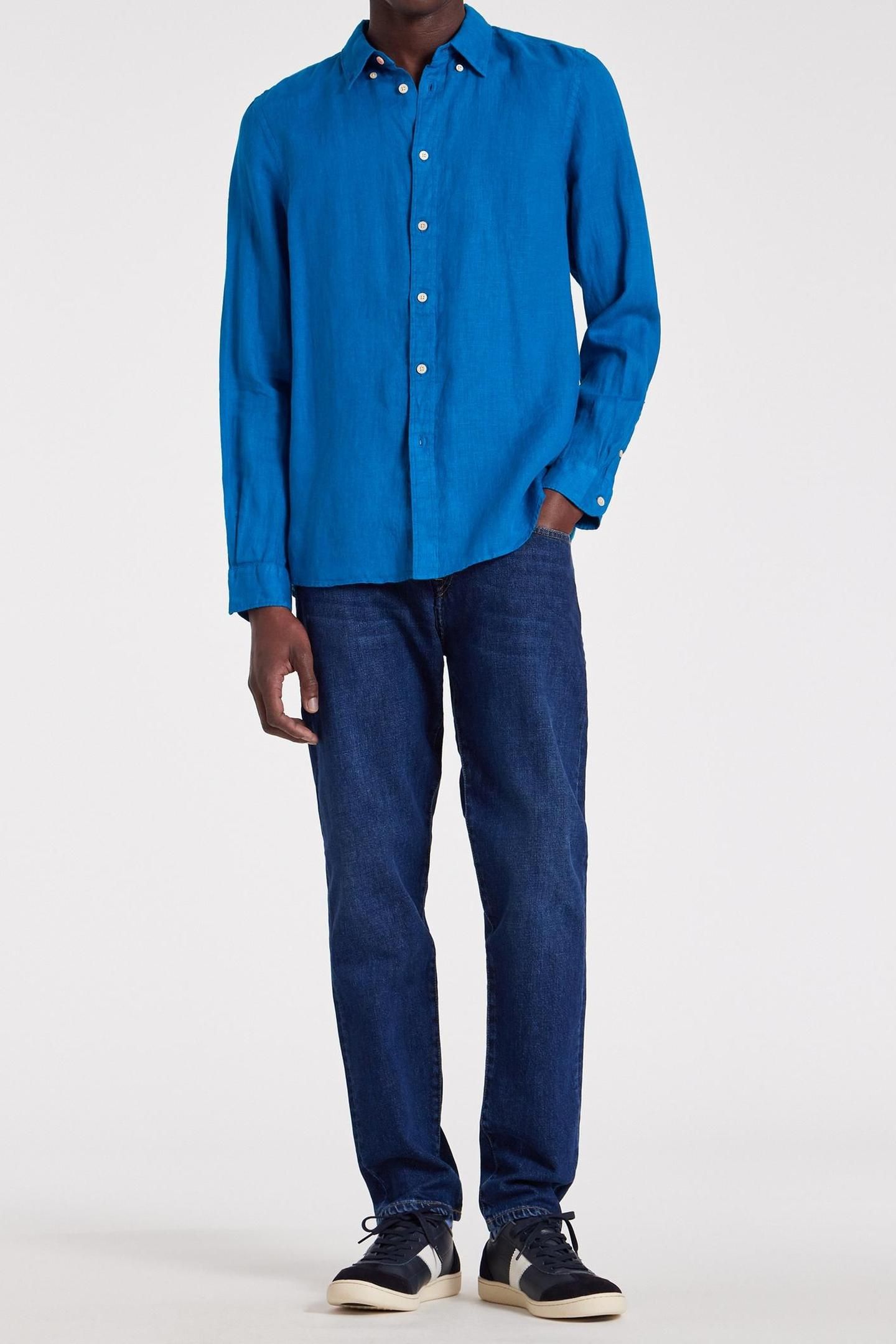 MENS L/S REGULAR FIT SHIRT COBALT BLUE 3