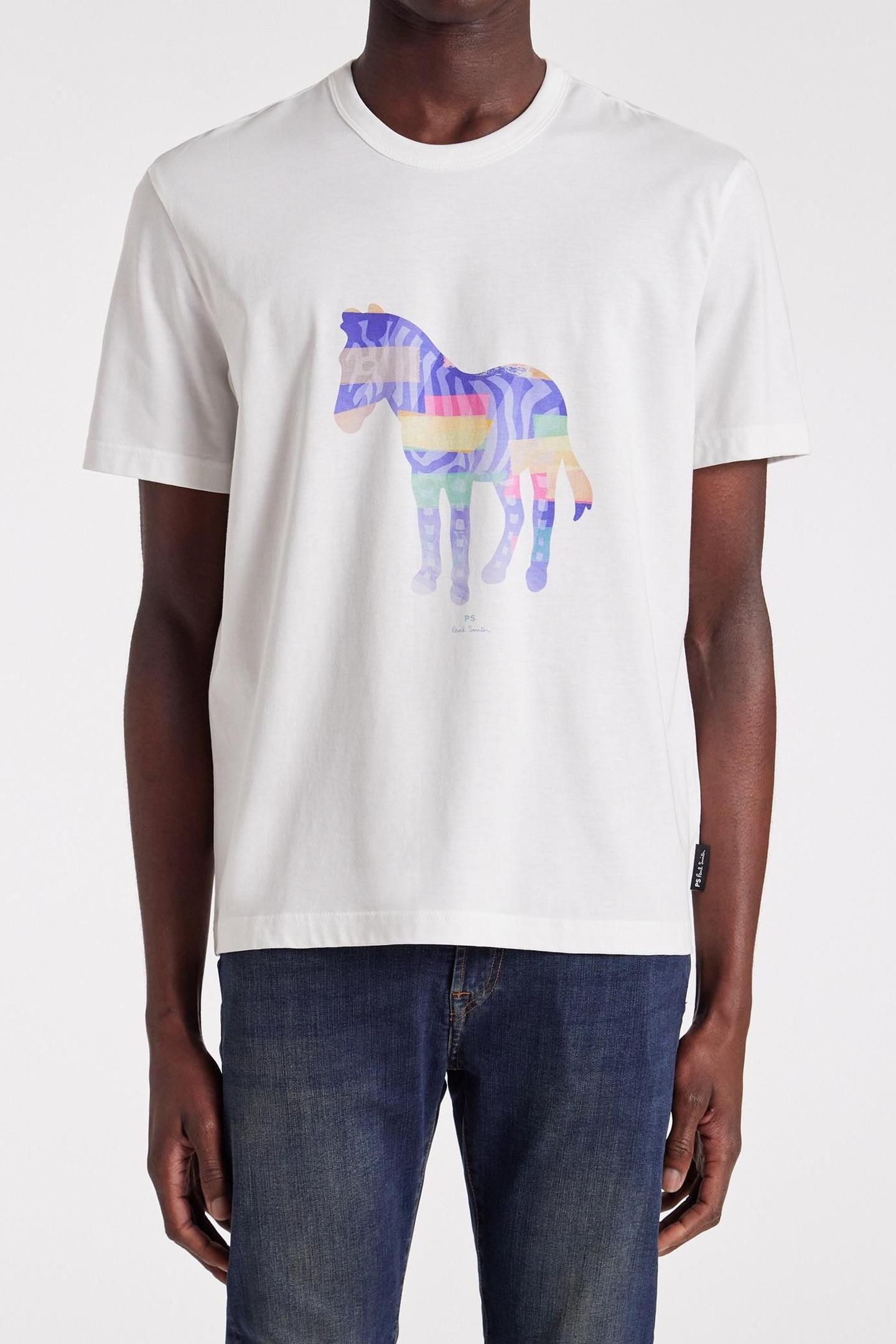 MENS REG FIT SS TSHIRT ZEBRA WHITE 1