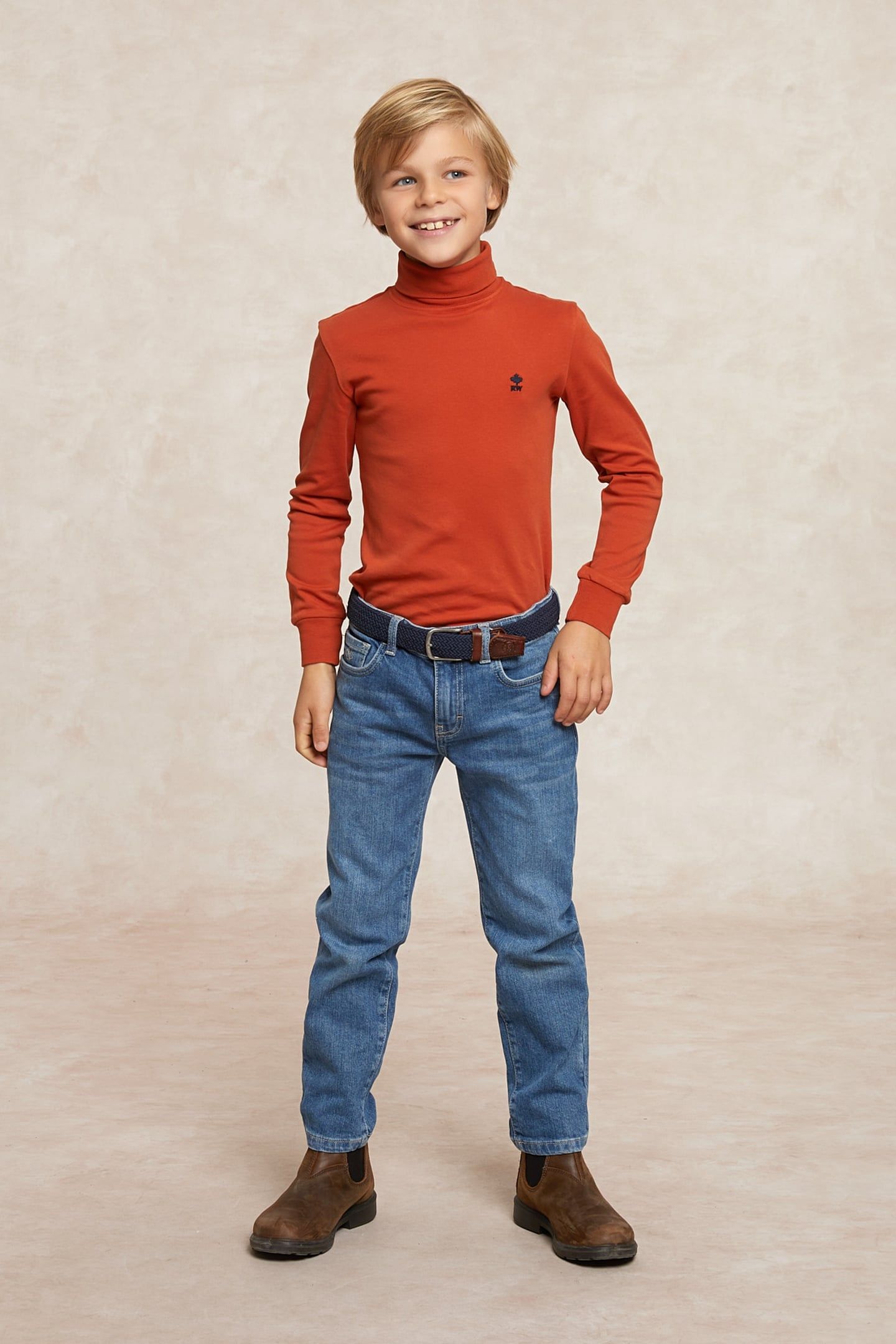 BASIC ROLL NECK T-SHIRT MUSTANG ORANGE 1