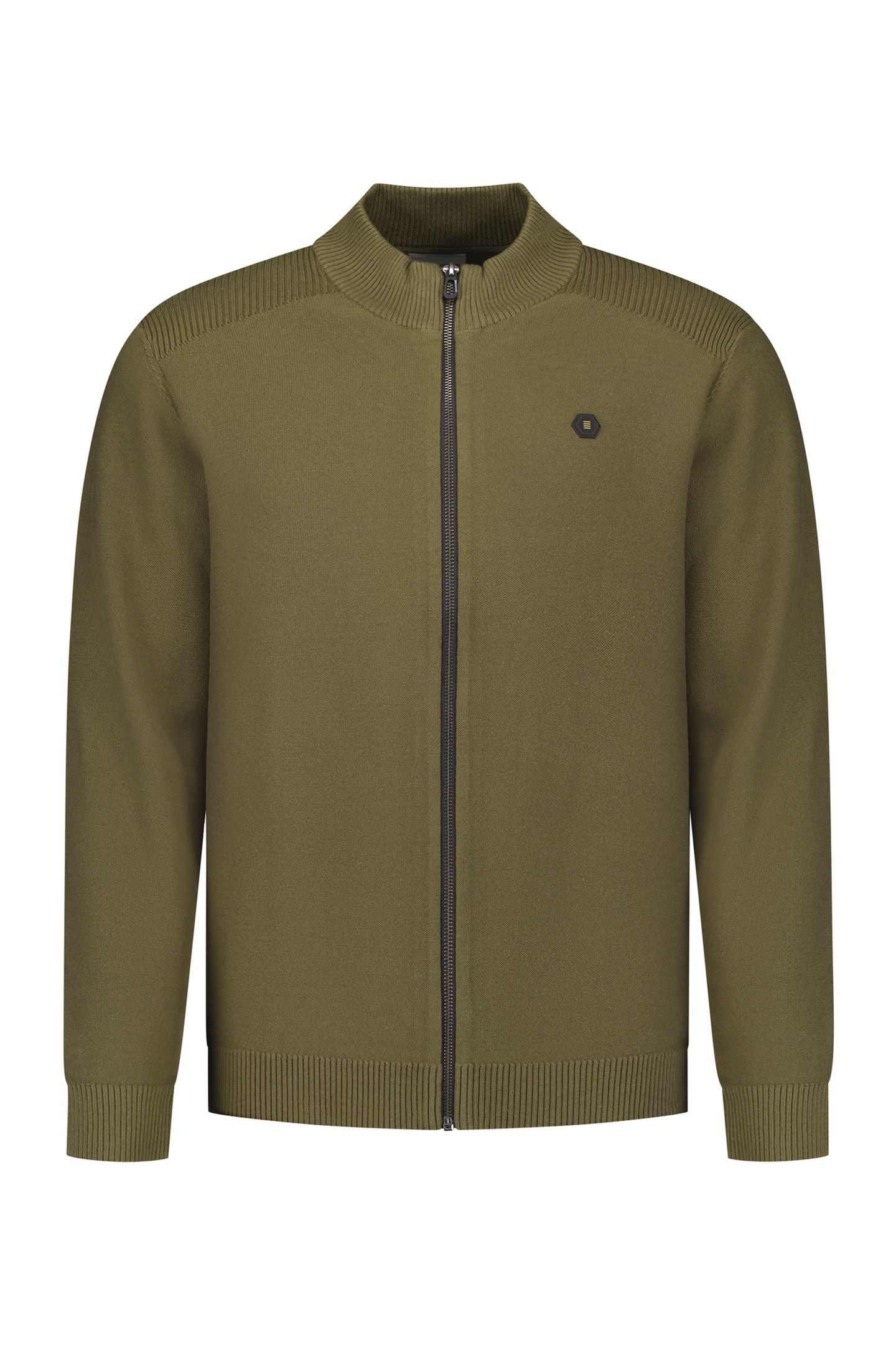 PULLOVER FULL ZIP SHOULDER DETAIL MOSS 3
