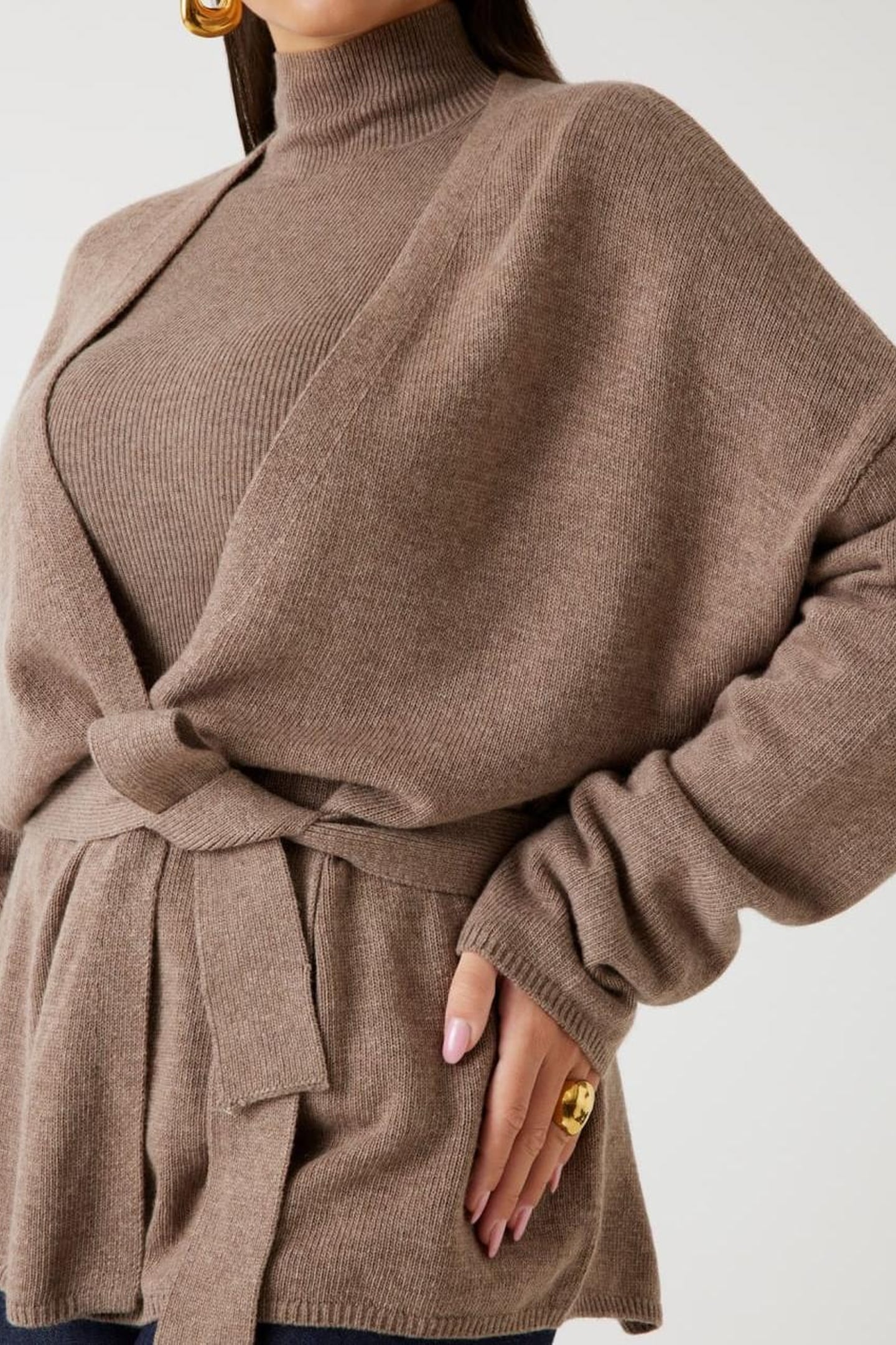 AFRAH KIMONO OVER CA SILK TAUPE HEATHER 6