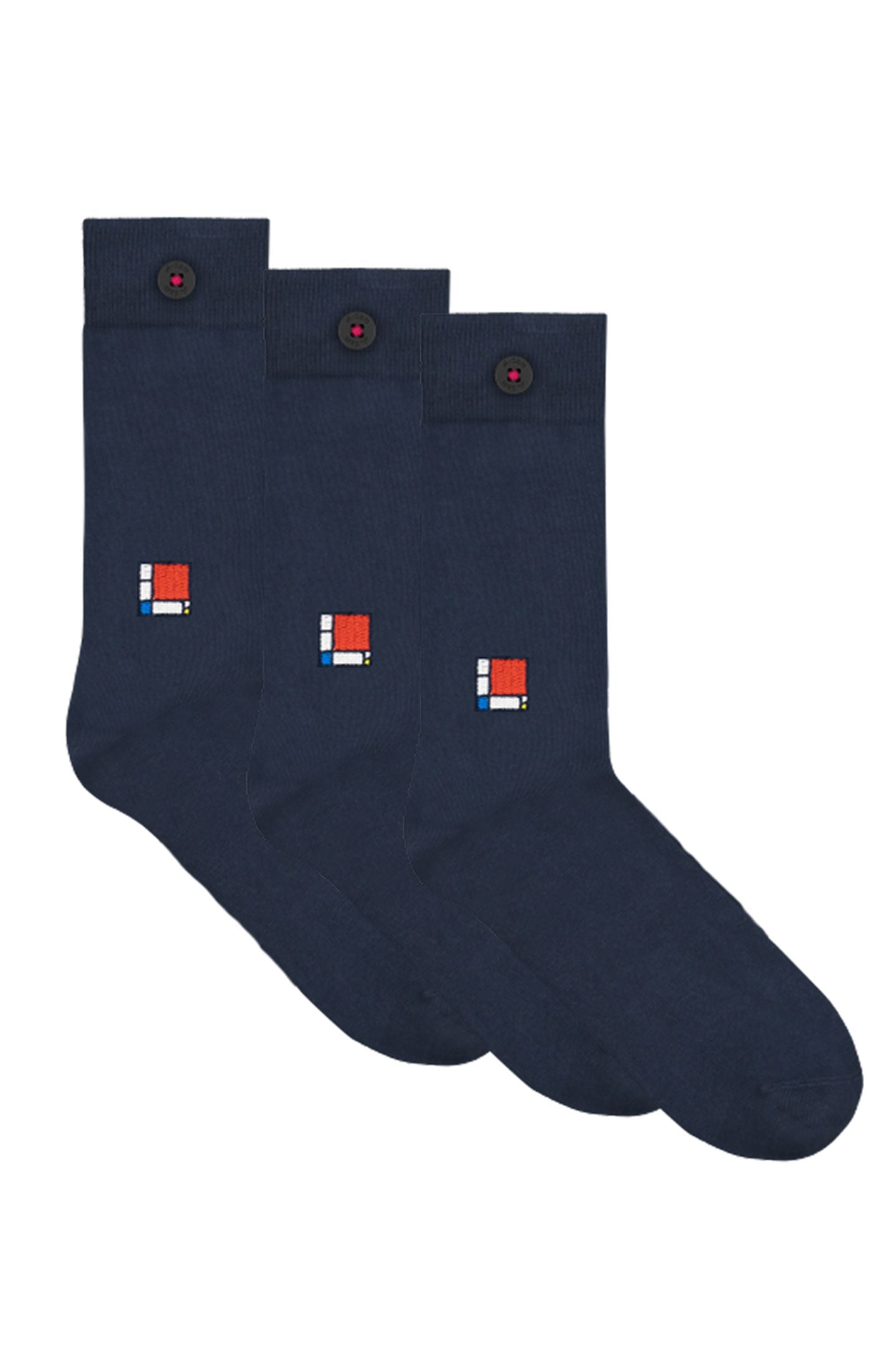 A-DAM 3-PACK CASUAL SOCKS MOOS NAVY BLAZER 1