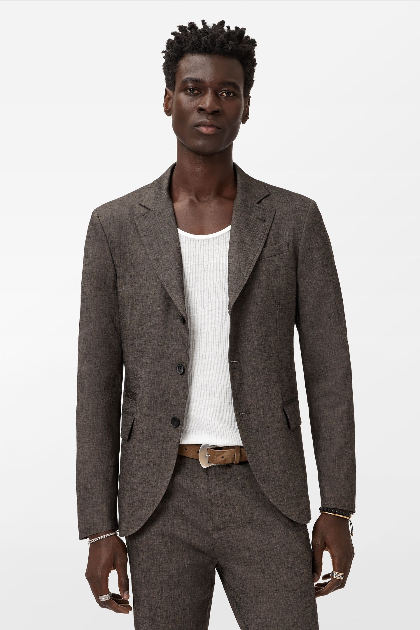 RIND JACKET - SLIM FIT NOTCH LAPEL JACKE MUSHROOM 1