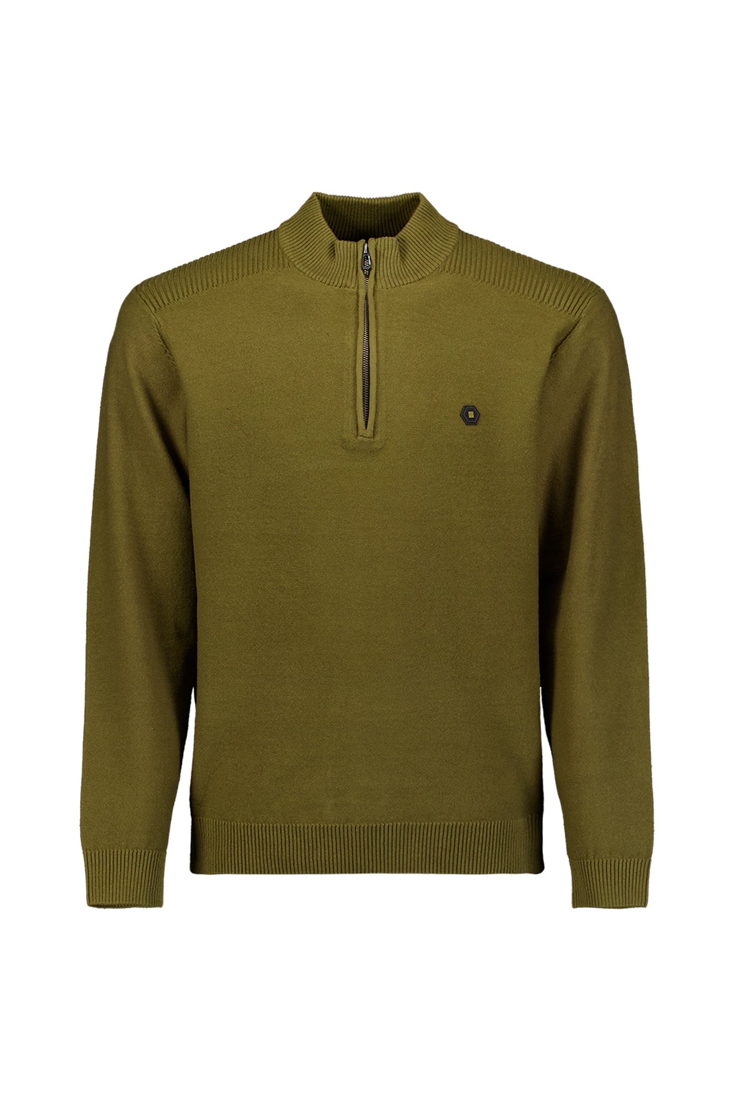 PULLOVER HALF ZIP SHOULDER DETAIL MOSS 5