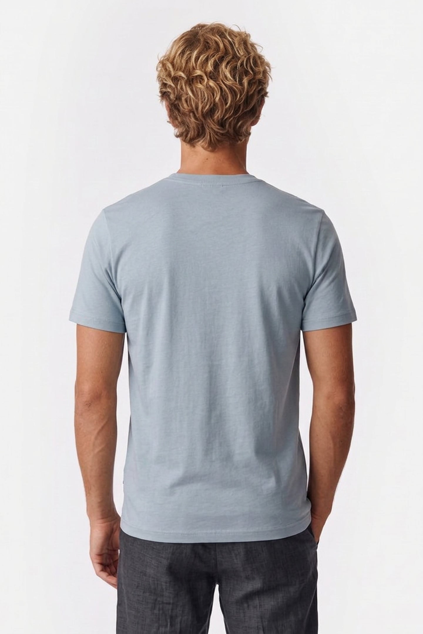 LOGO SLIM T-SHIRT ASH BLUE 2