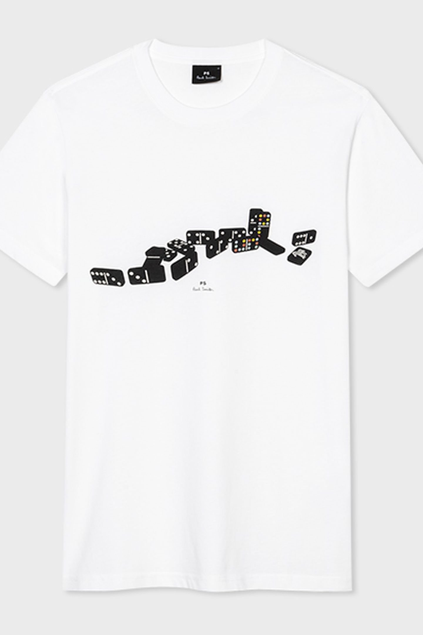 MENS SLIM FIT T SHIRT DOMINIOES WHITE 4