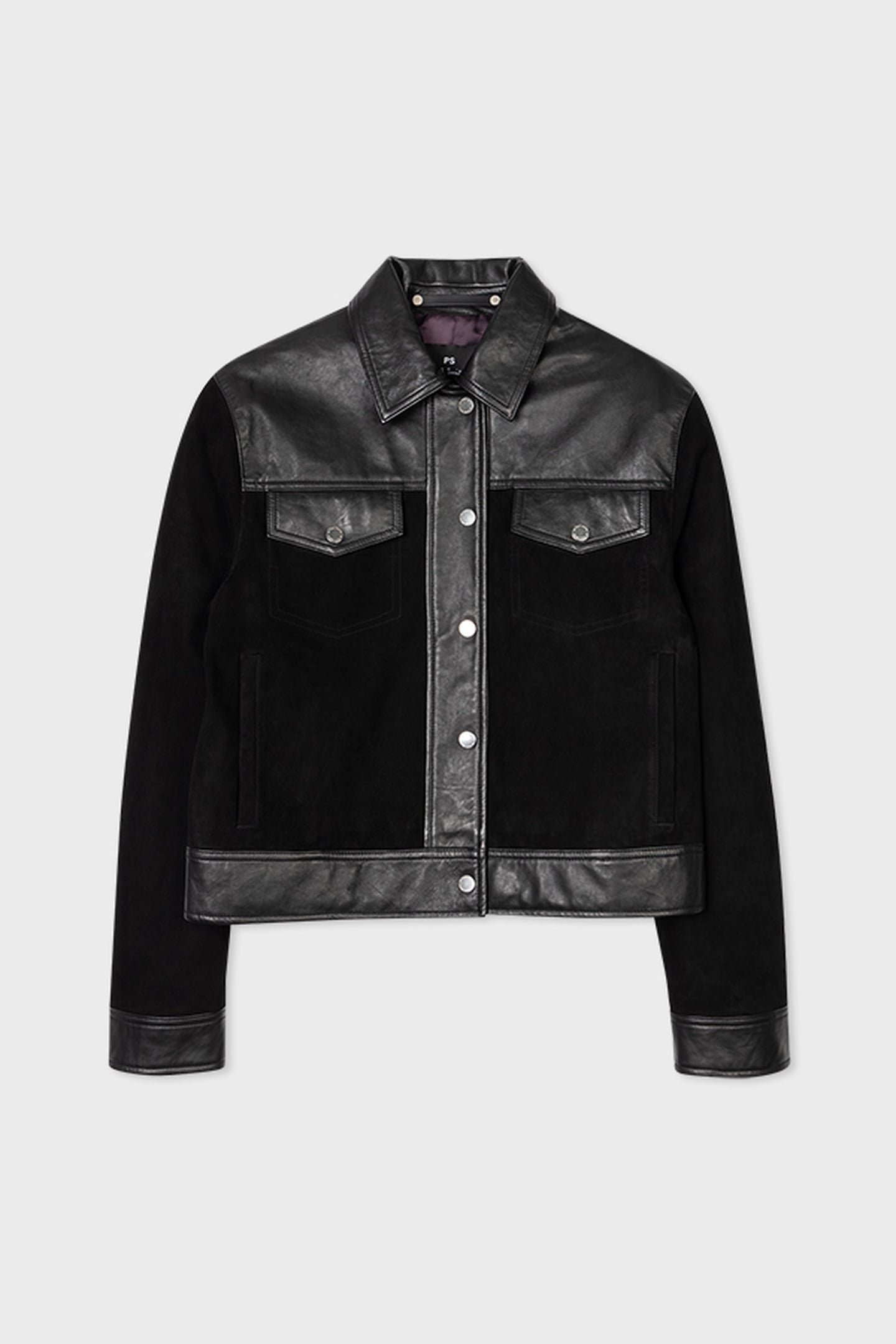 WOMENS JACKET SUEDE LEATHER MIX BLACK 3