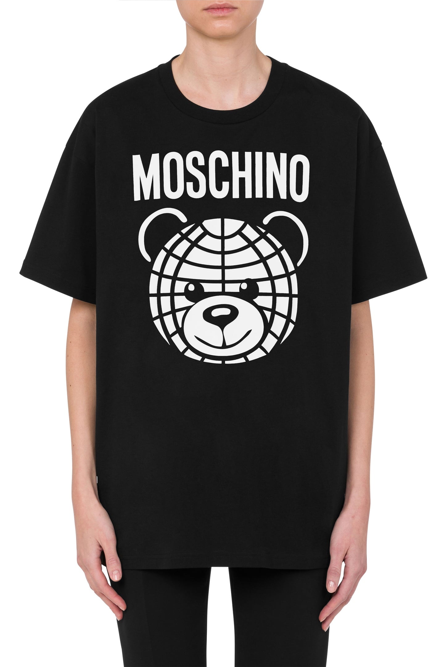 MOSCHINO TEDDY BEAR ORGANIC JERSEY T-SHIRT BLACK 1