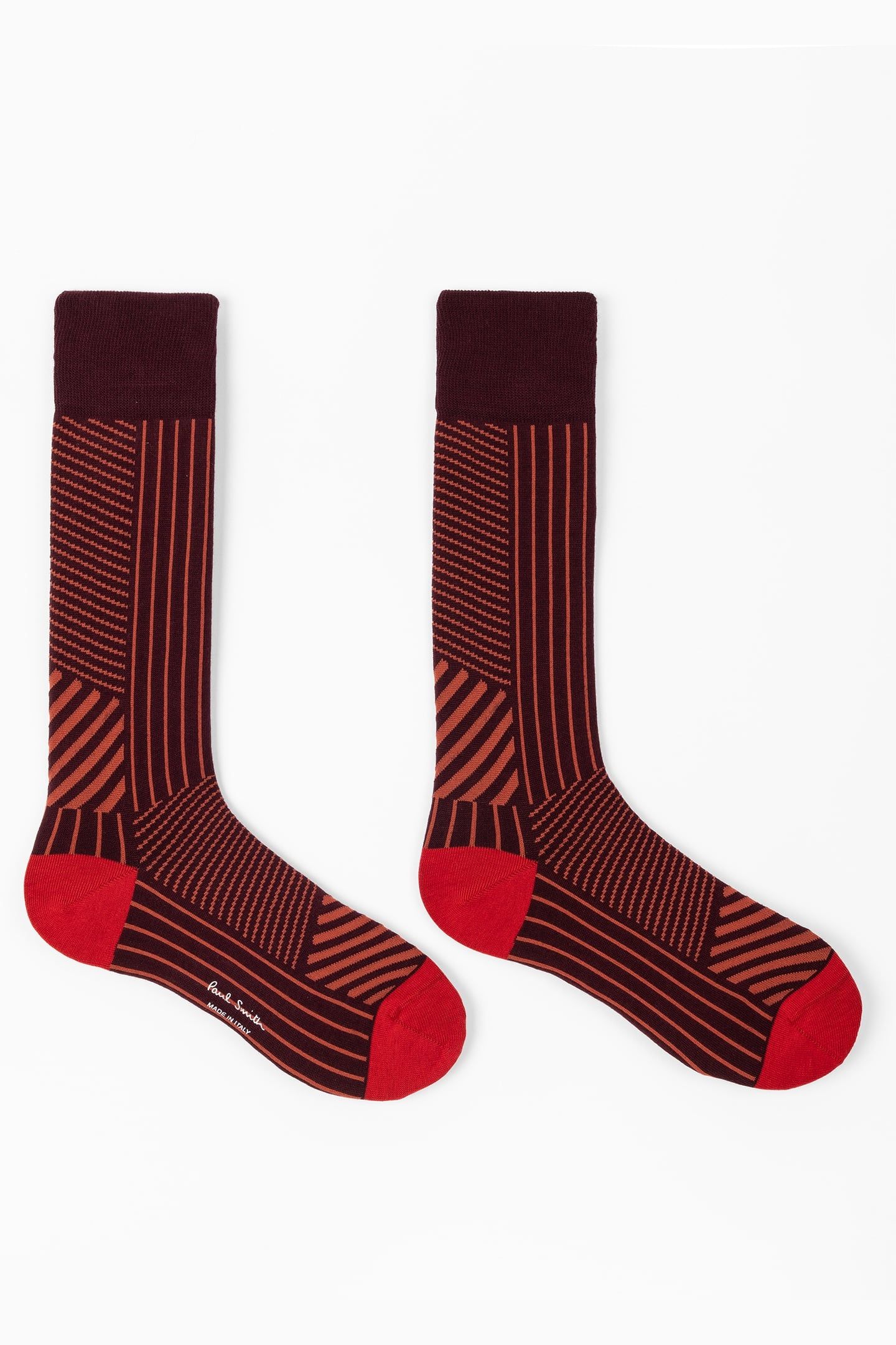 MEN SOCK GORDON STRIPE BURGUNDY/ BORDE 4
