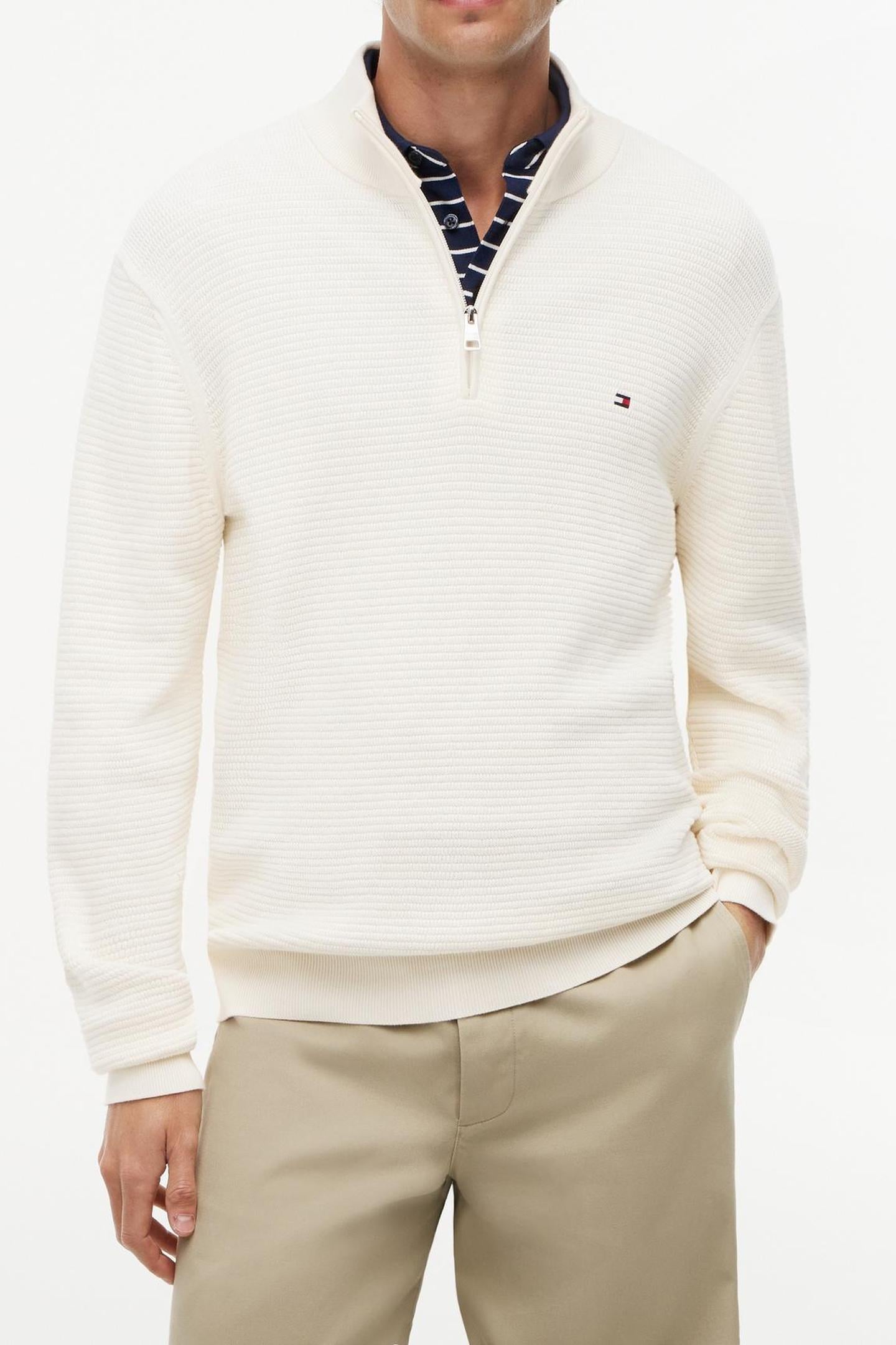 SEASONAL STRUCTURE HALF-ZIP JUMPER IVORY PETAL 1