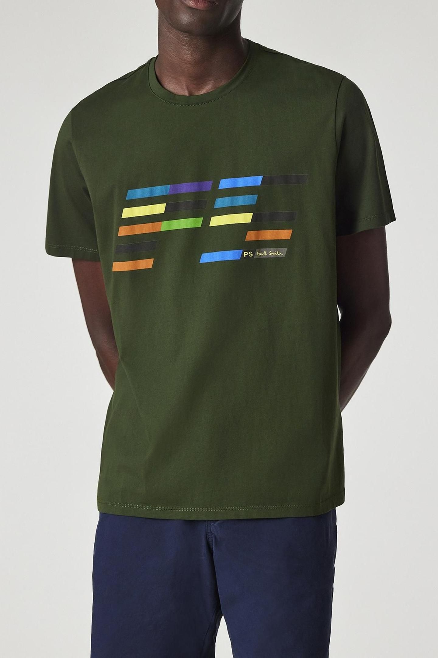 MENS REG FIT SS TSHIRT PS SLANT LOGO BOTTLE GREEN 1