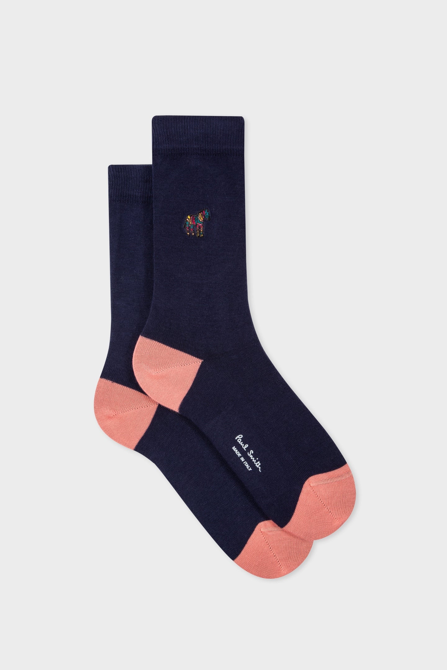 WOMEN SOCK ZEBRA EMB NAVY 2