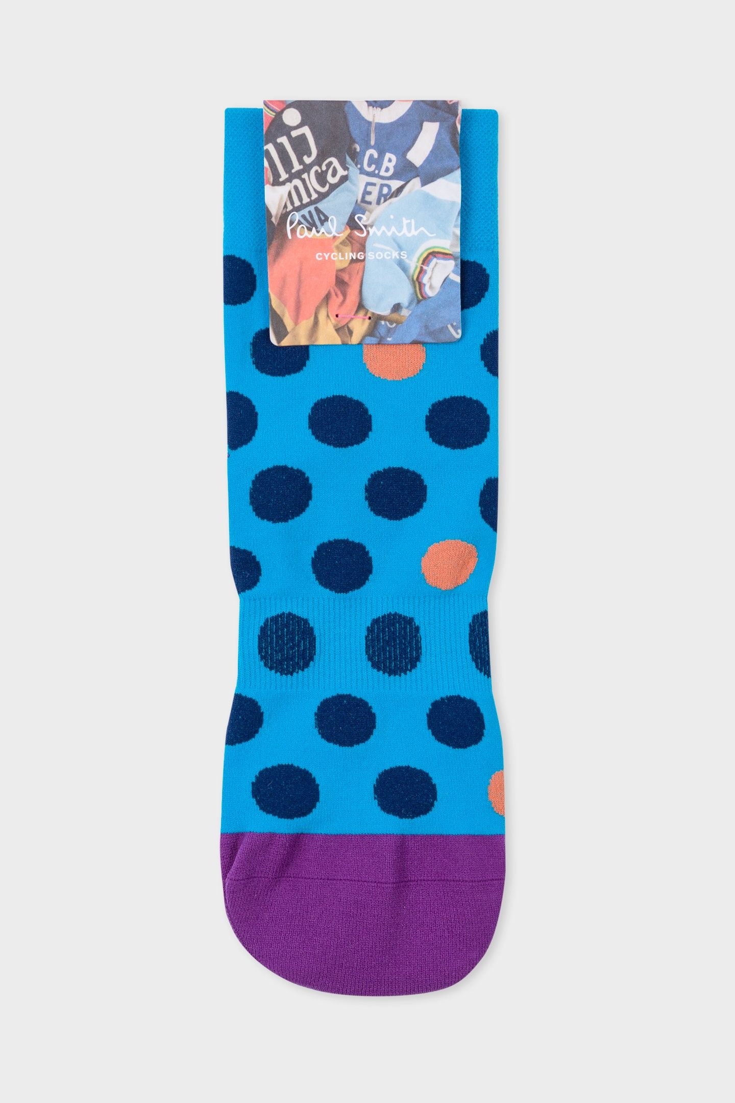 MEN CYCLE SOCK POLKA TURQUOISE 2
