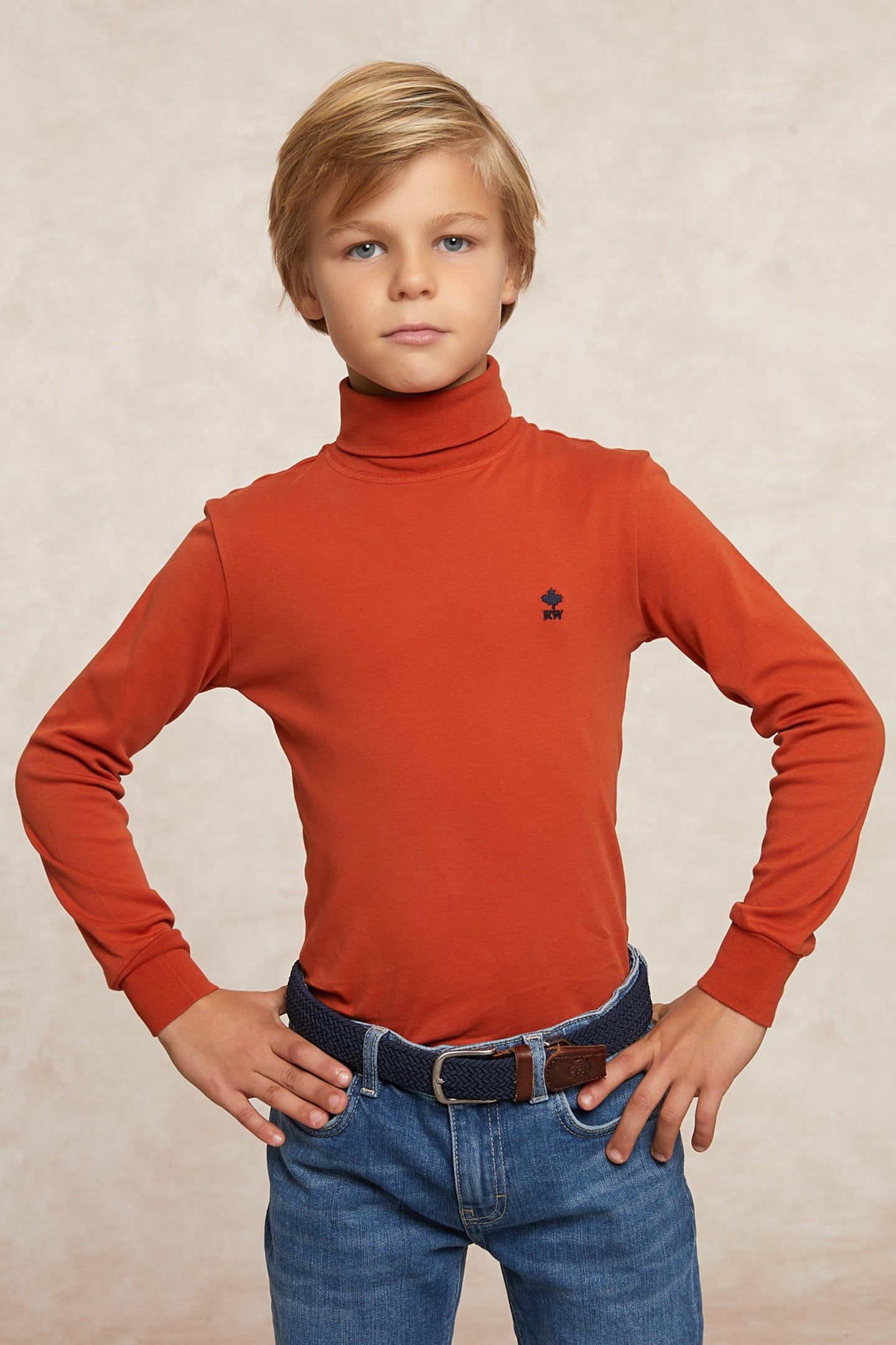 BASIC ROLL NECK T-SHIRT MUSTANG ORANGE 3