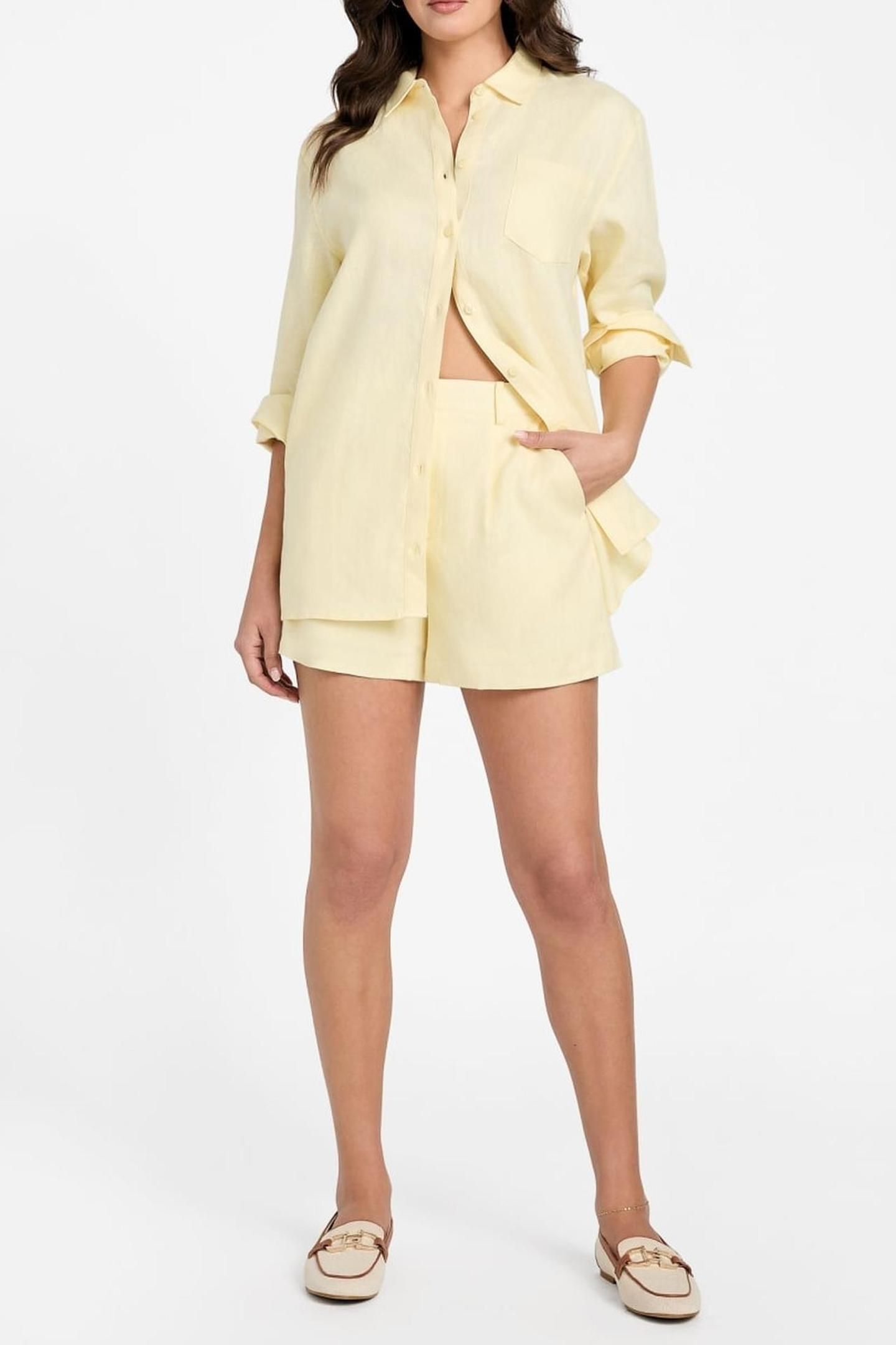 GEN TAILORED SHORT COTTON YELLOW 4