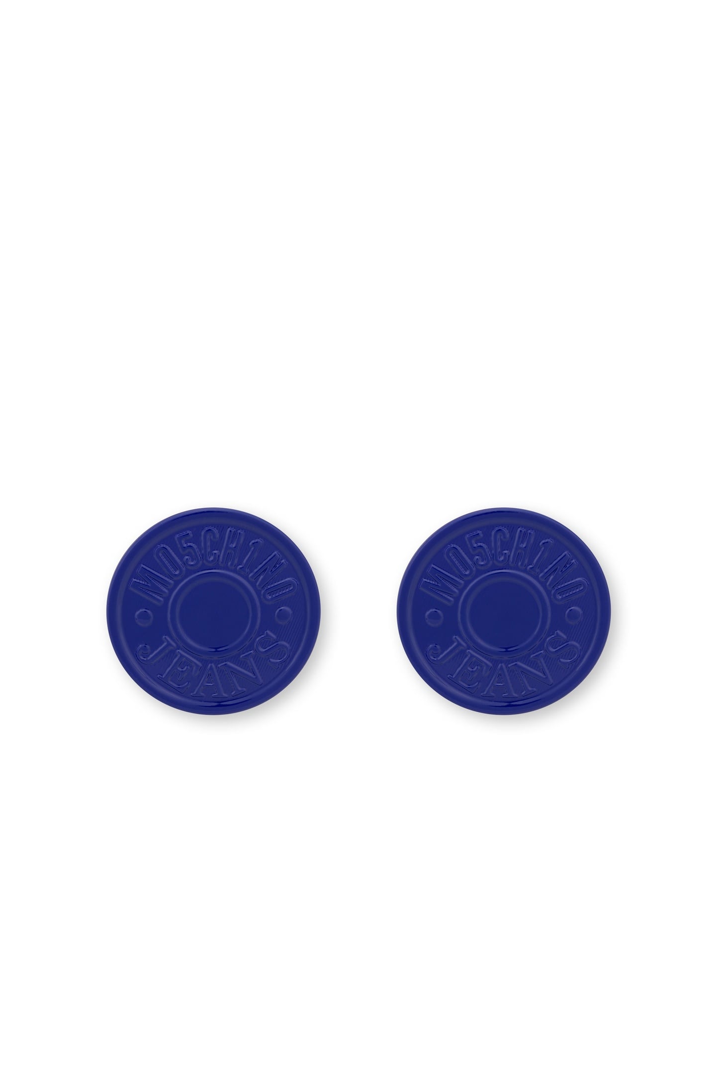 MOSCHINO JEANS BUTTON EARRINGS BLUE 1
