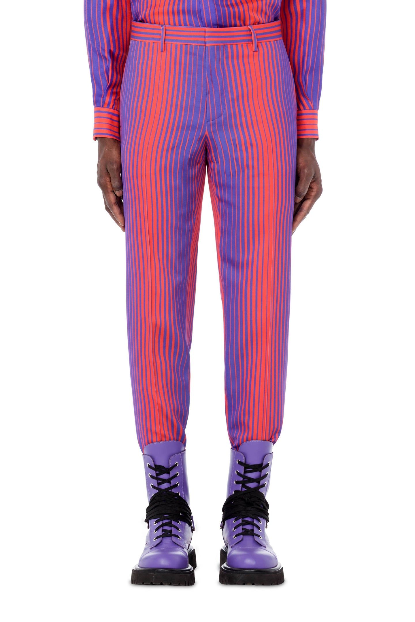 DEGRADÉ STRIPES SATIN TROUSERS BLUE 1