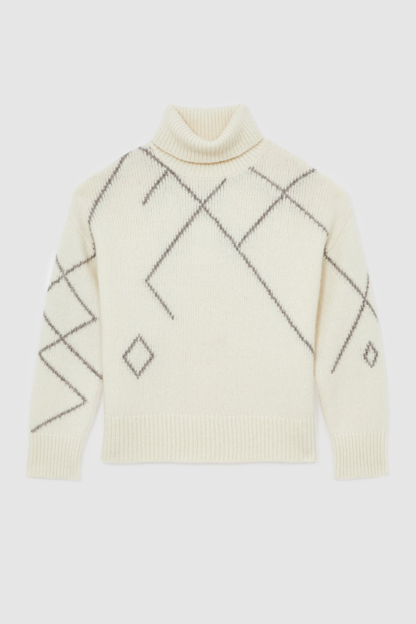 PATTERN KNIT CREAM/TAUPE BROWN 4