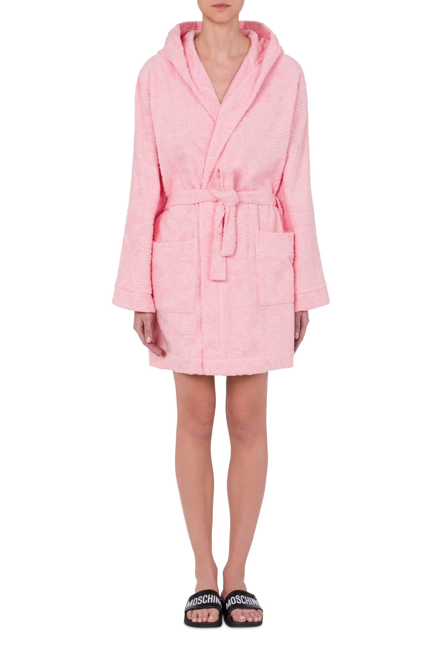ALLOVER TEDDY BEAR BATHROBE PINK 1
