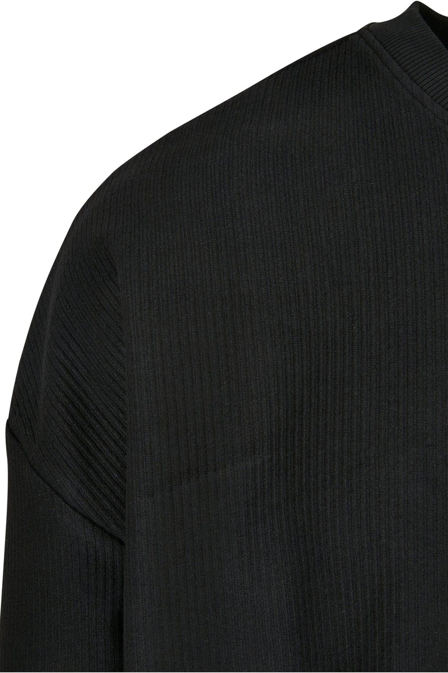 RIB TERRY BOXY CREW BLACK 10