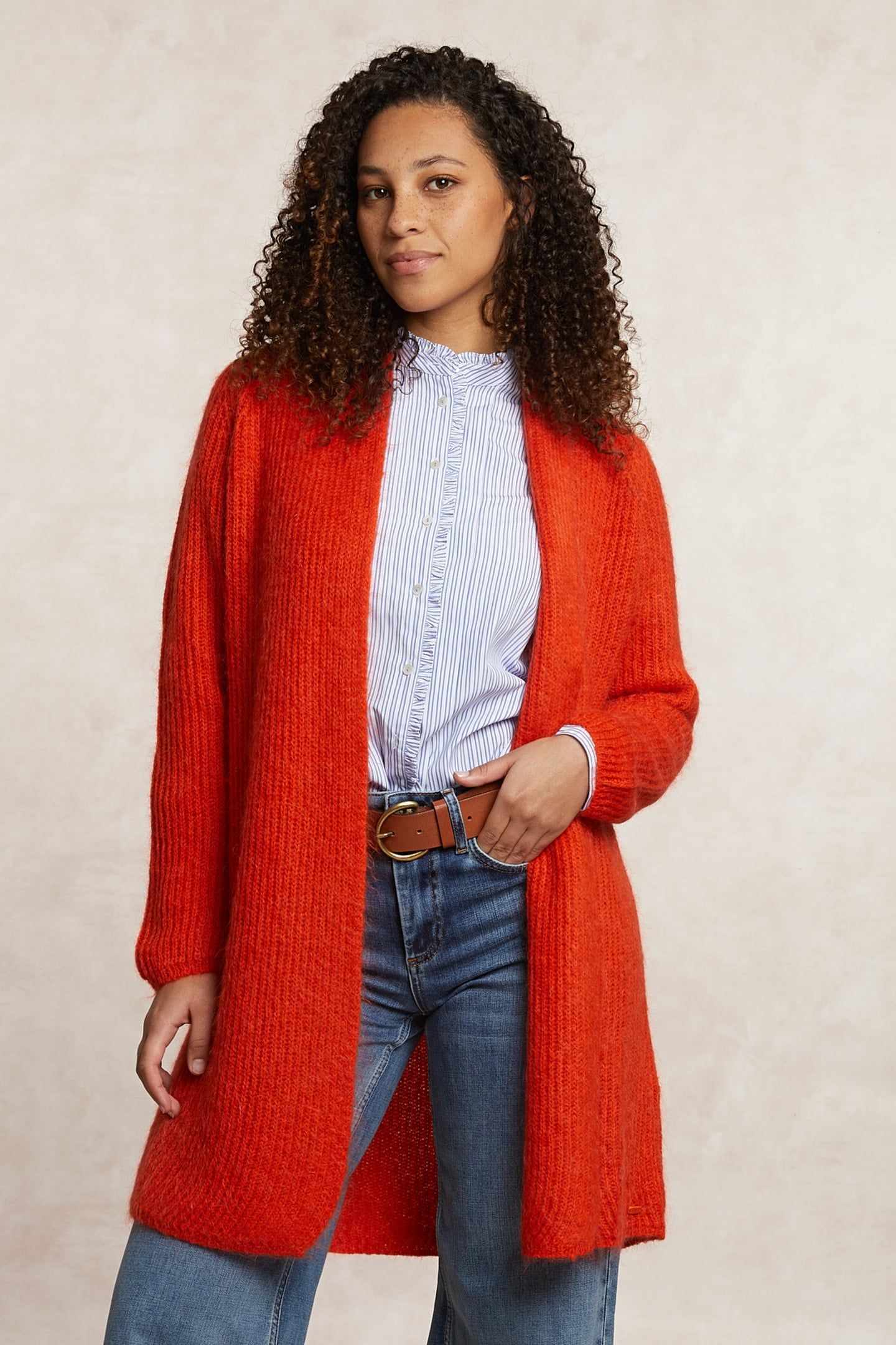 LONG CARDIGAN LONG SLEEVES ORANGE 3
