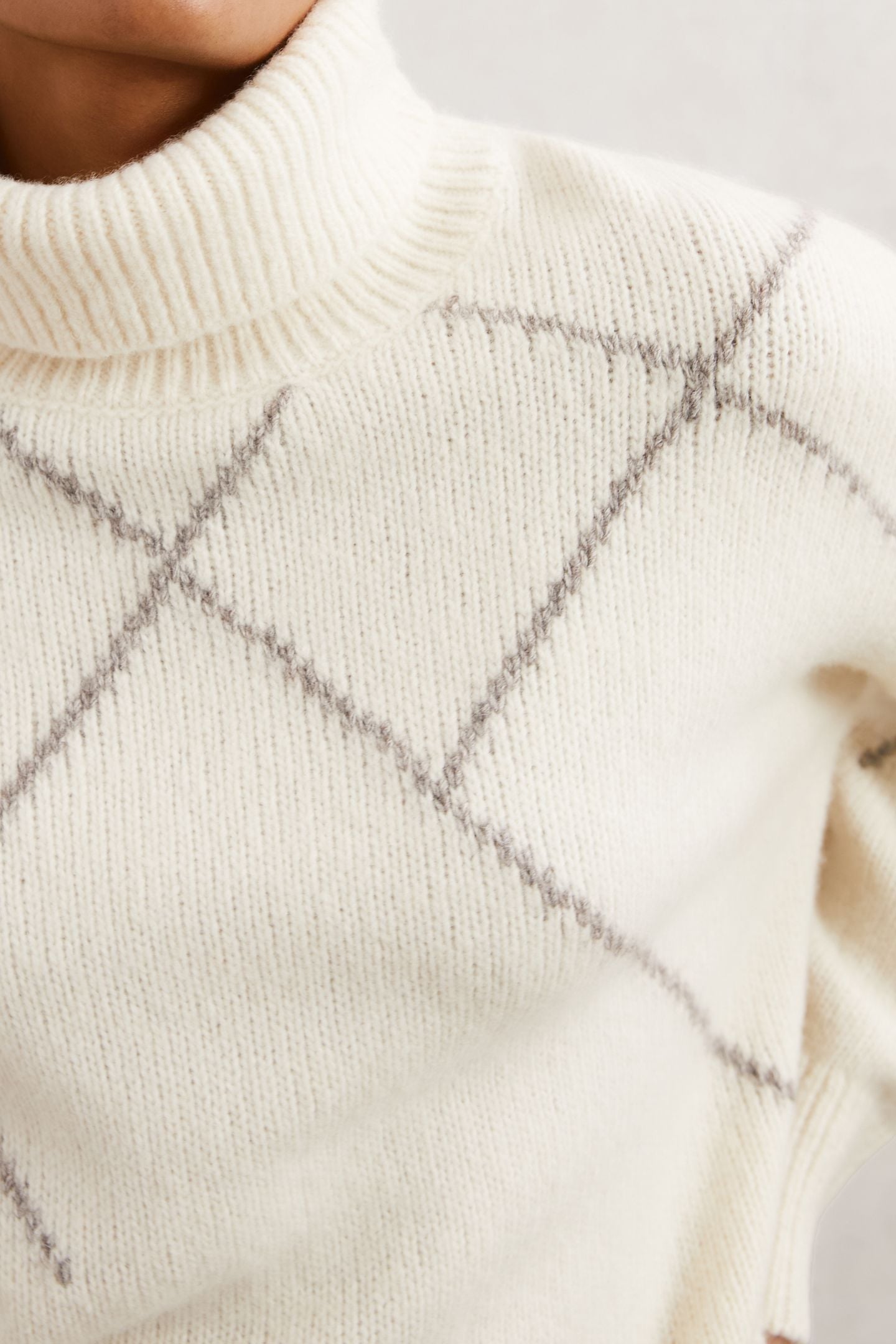 PATTERN KNIT CREAM/TAUPE BROWN 5