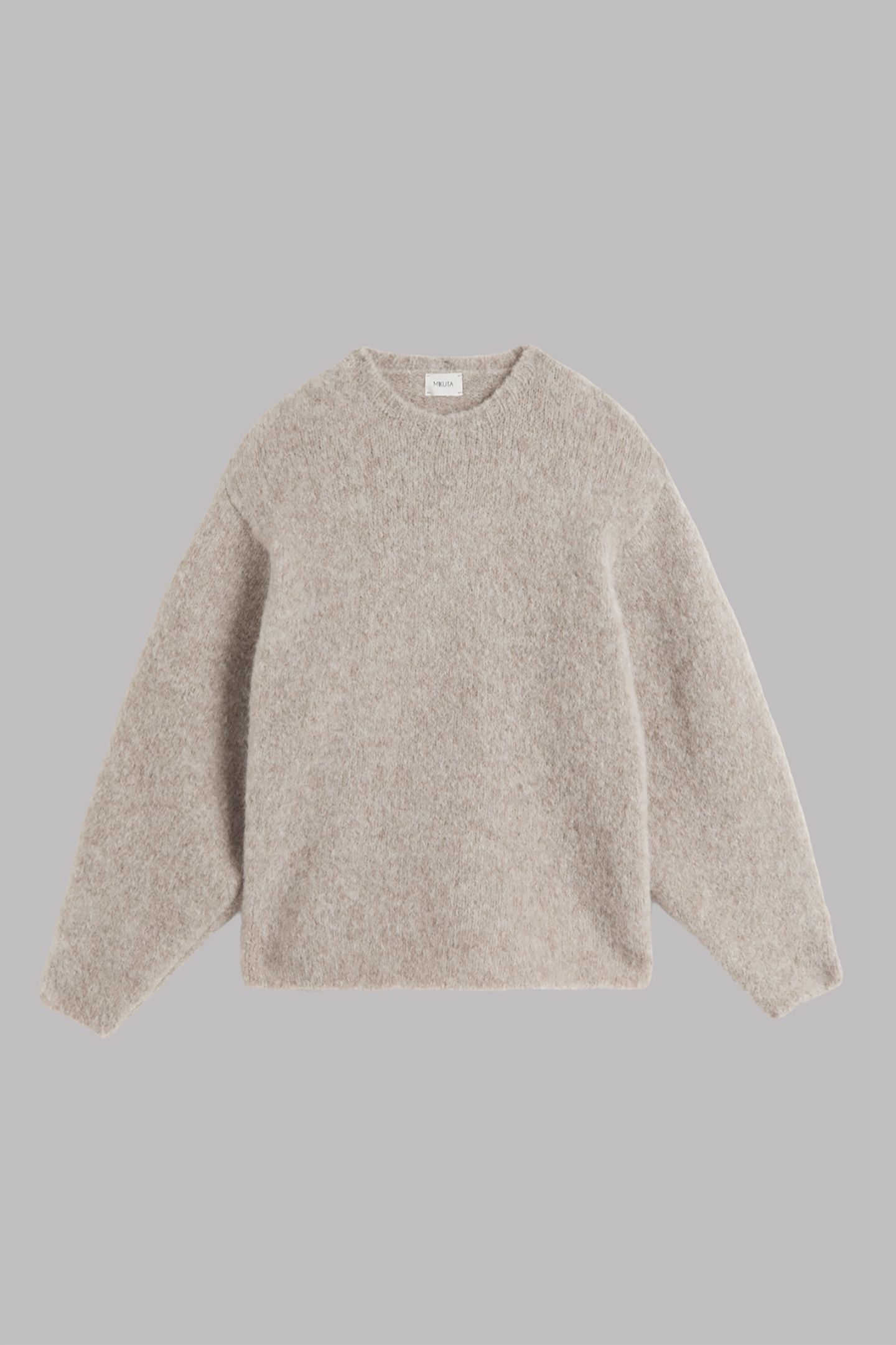 THE BEIGE FLUFFY ALPACA KNIT SWEATER BEGE 1
