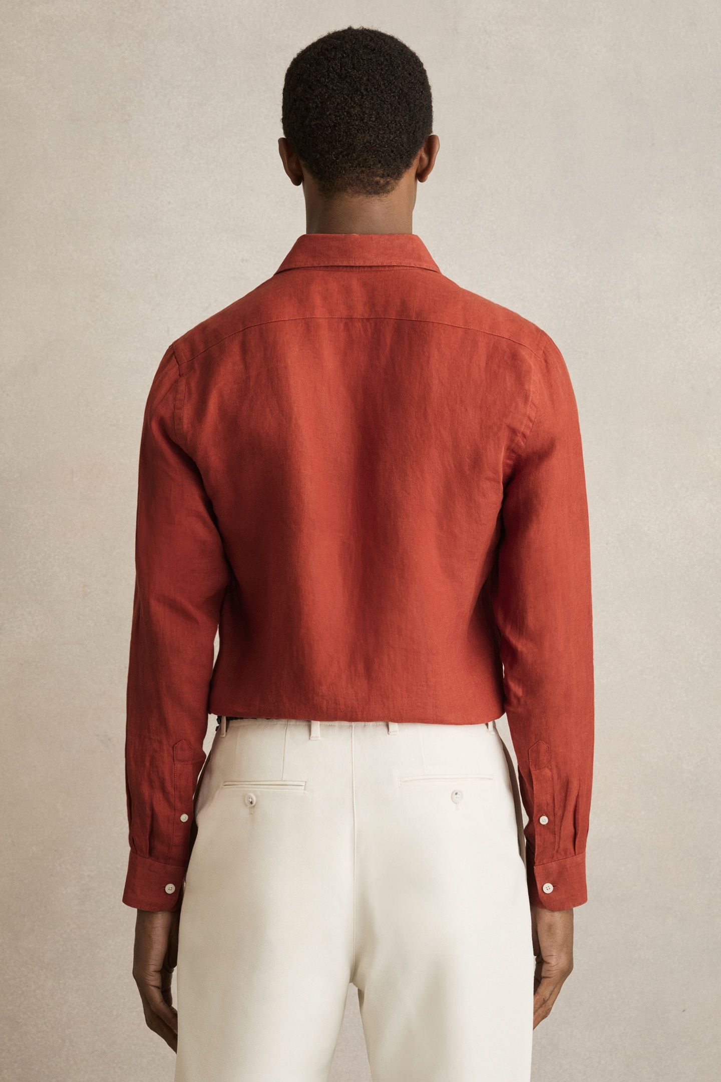 LS LINEN SHIRT PAPRIKA RED 2