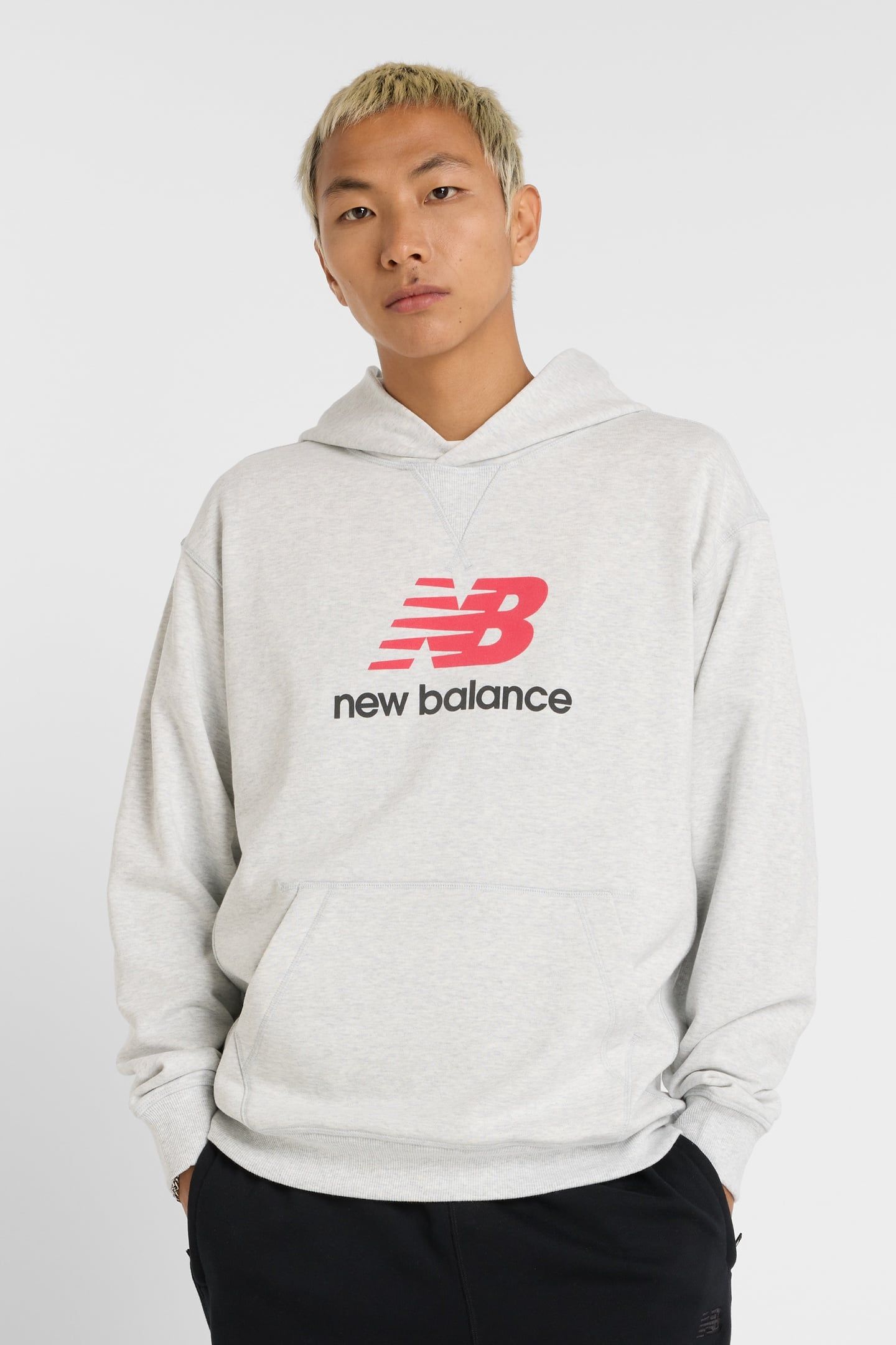 ATHLETICS FRENCH TERRY LOGO HOODIE ASH 1