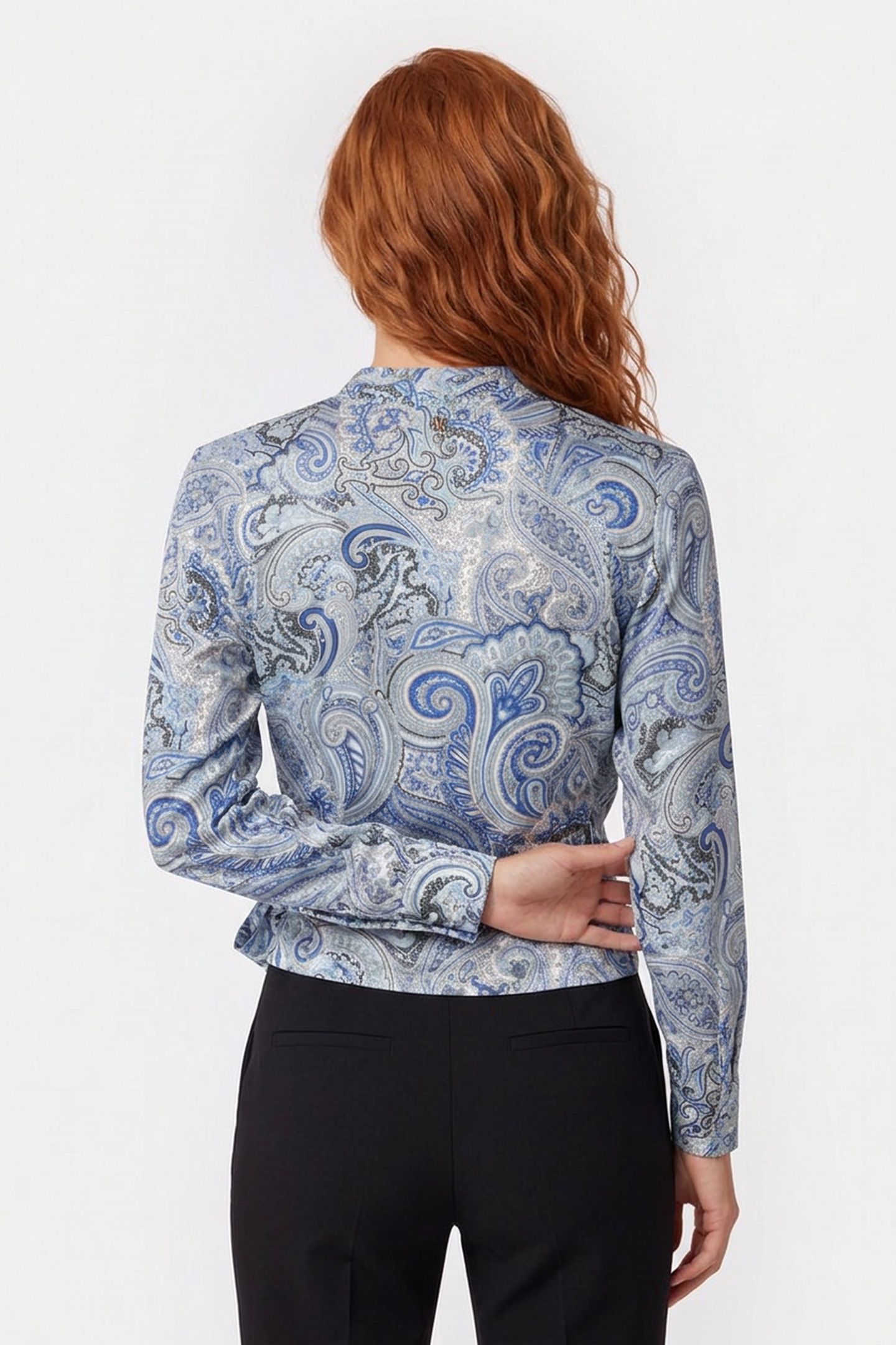 ALANIS WRAP LS BLOUS FLORAL PAISLEY BLUE 2