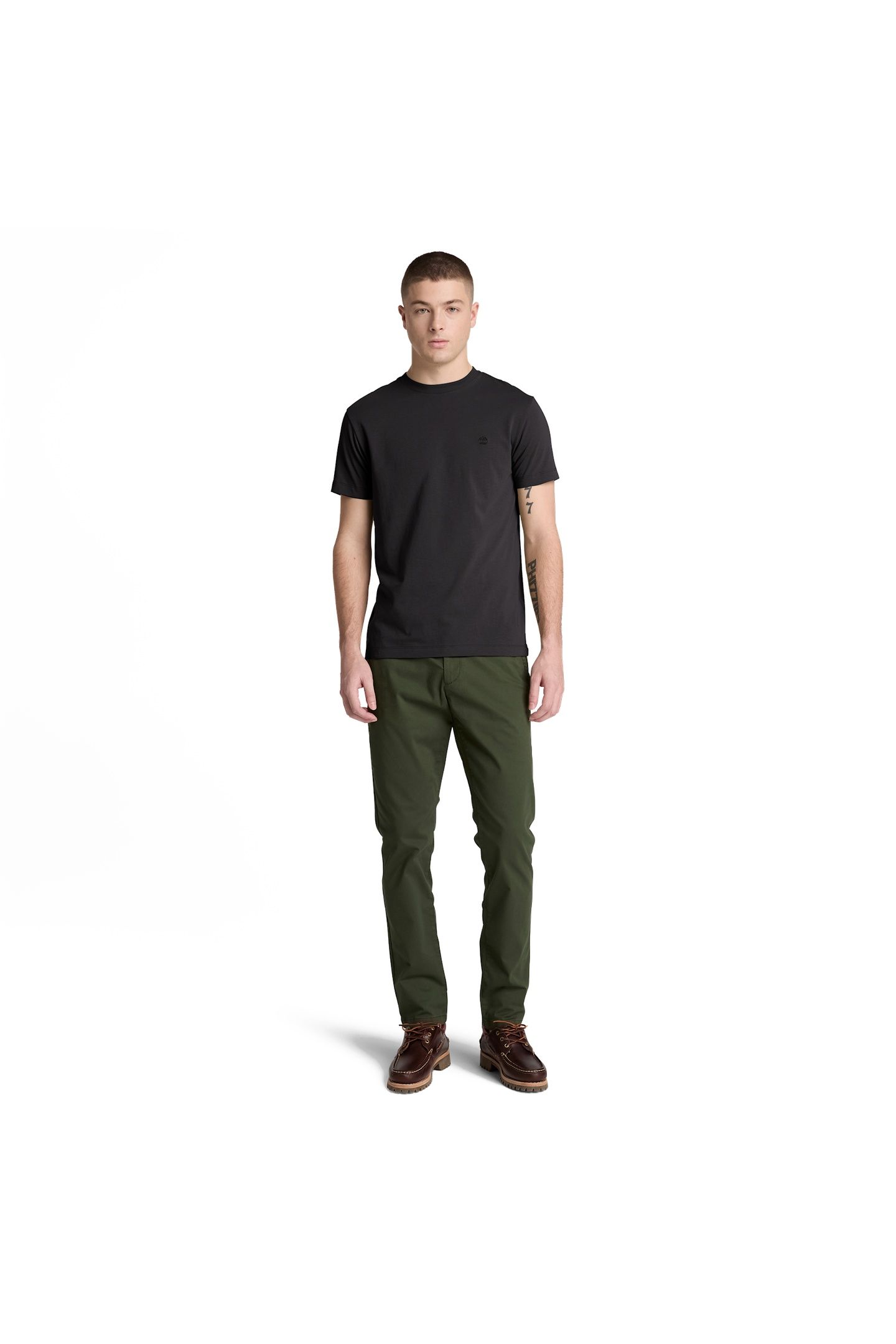 OYSTER RIVER CHEST LOGO SS TEE SLIM BLACK 4