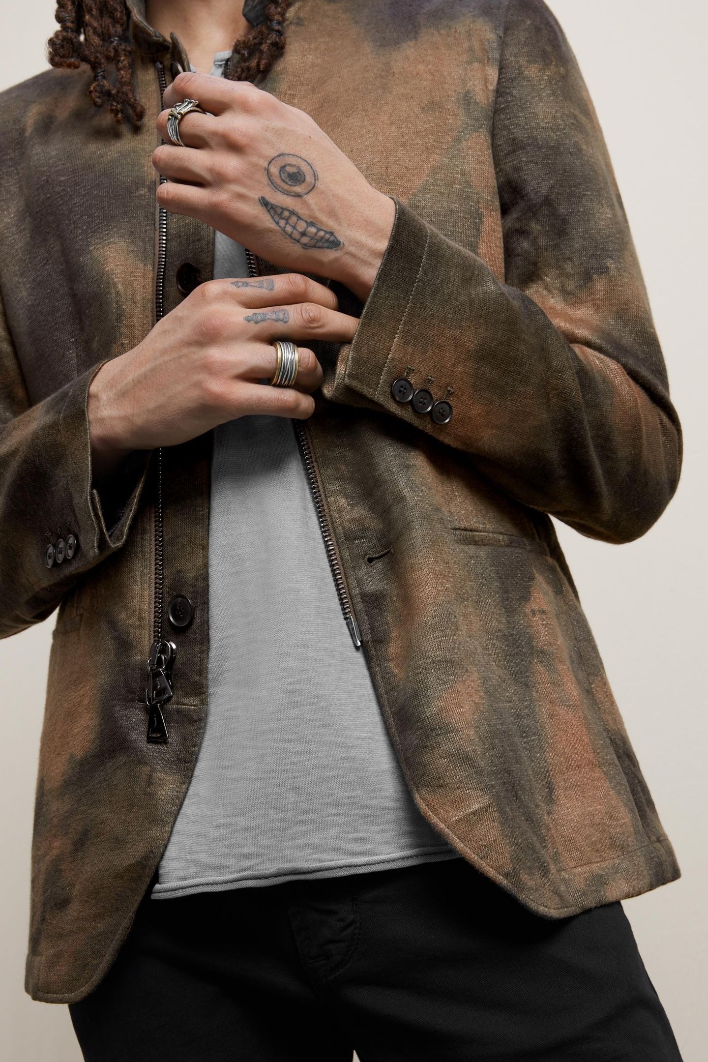 SLIM FIT ZIP/BTN CLOSURE CLAY BROWN 5
