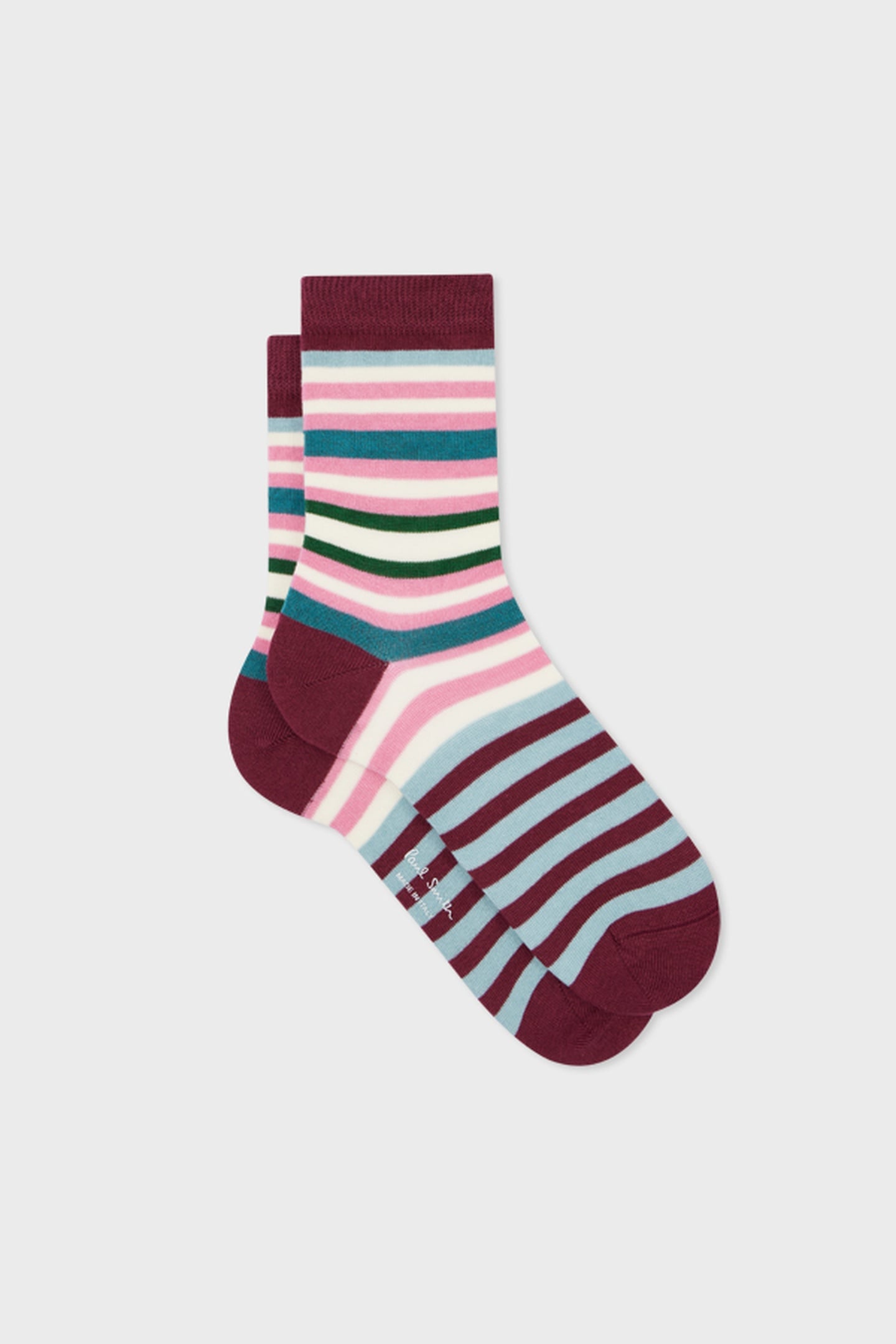 WOMEN SOCK GILLY STRIPE BURGUNDY/ BORDE 2