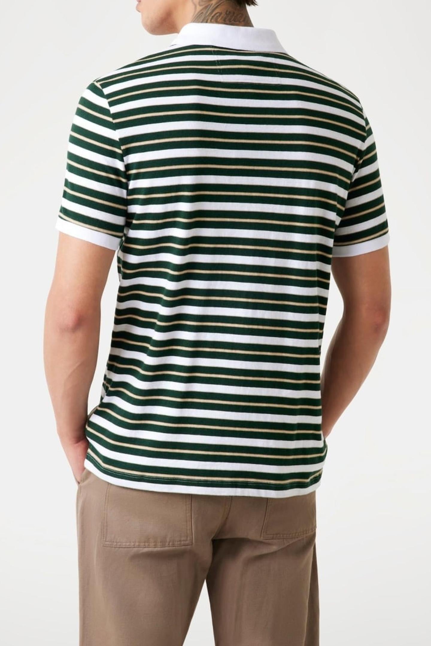 YARN DYE STRIPED SS WHITE / ALPINE STRIP 3