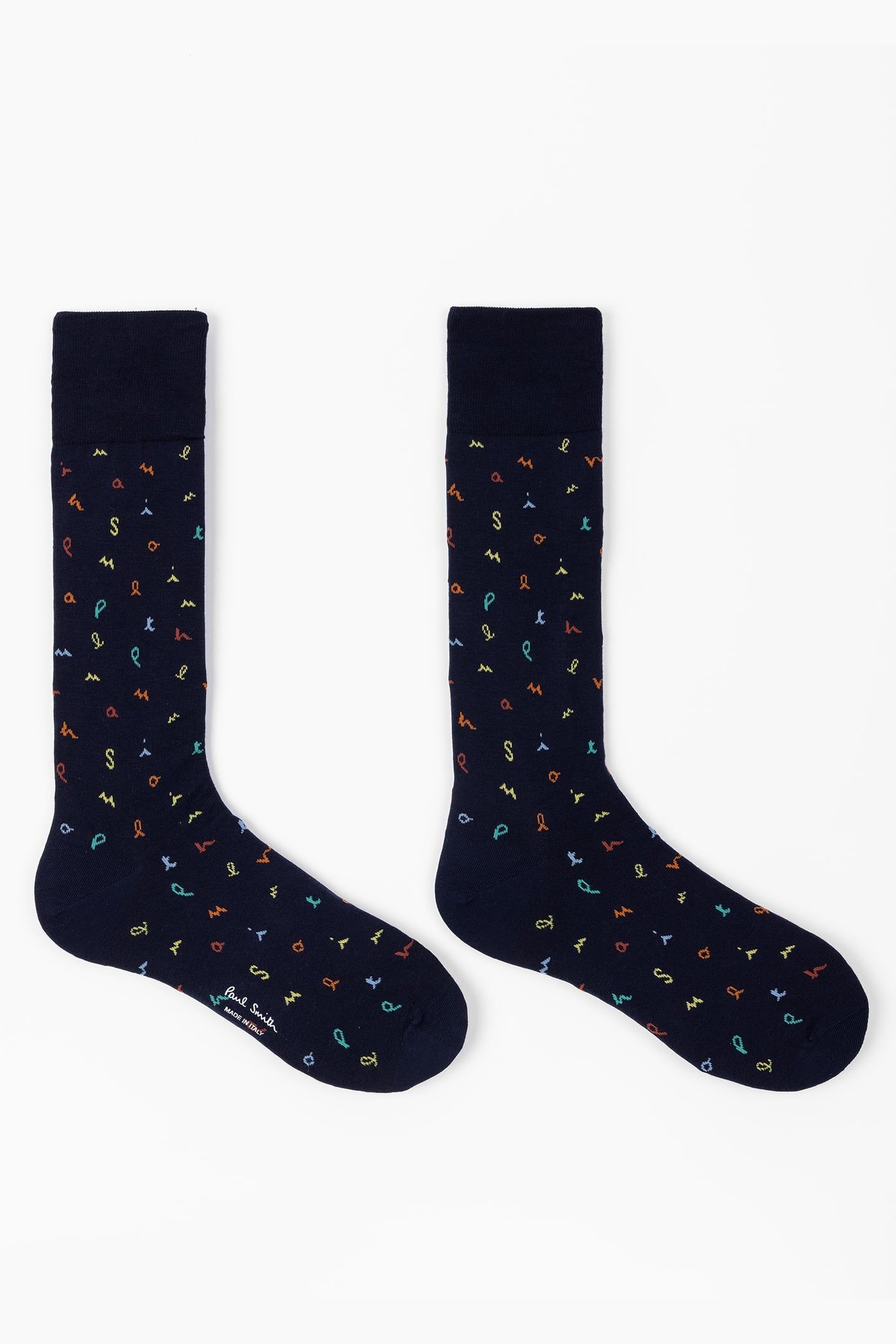 MEN SOCK GARY LETTERS NAVY 5