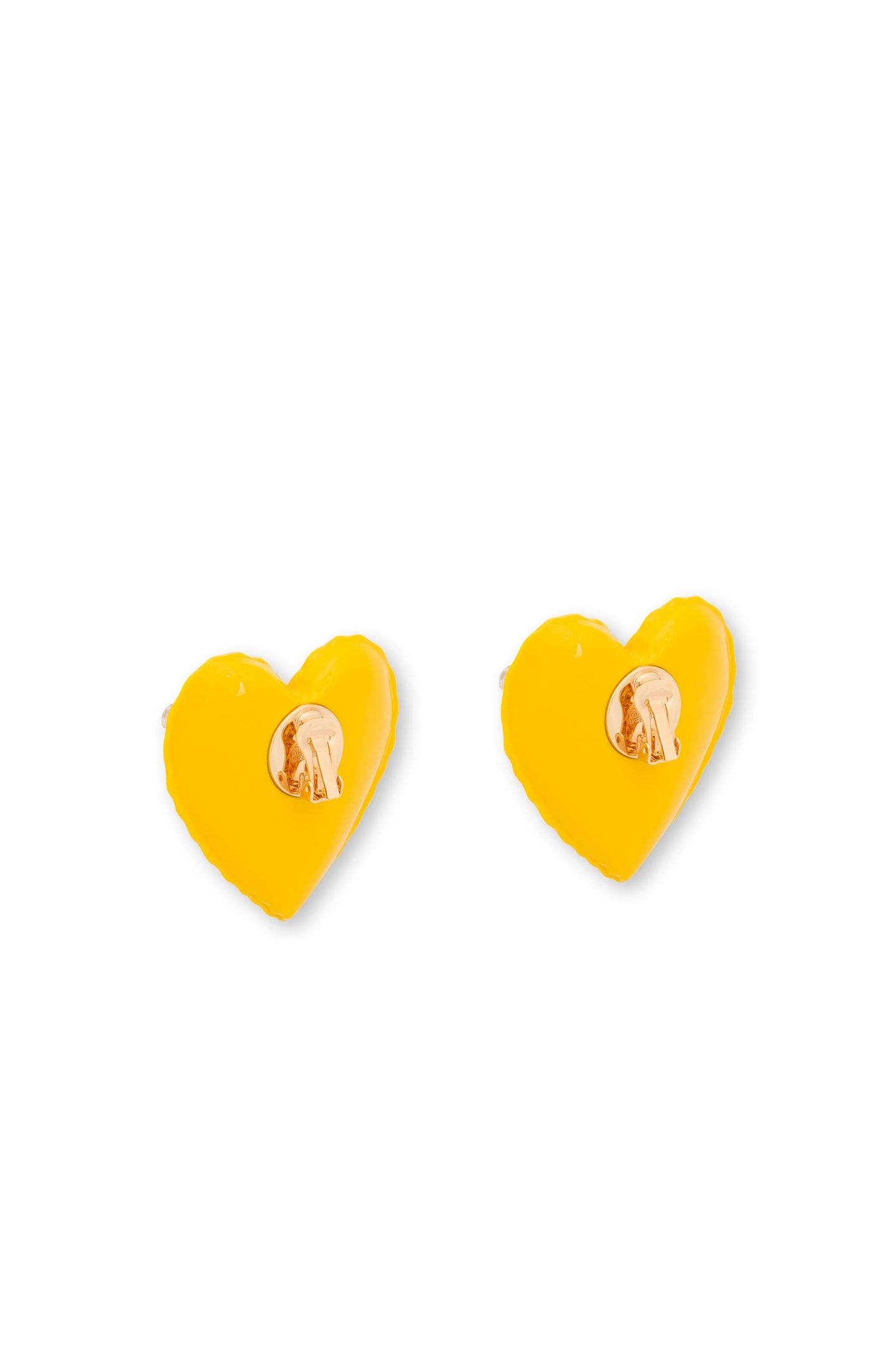 INFLATABLE HEARTS CLIP EARRINGS YELLOW 1