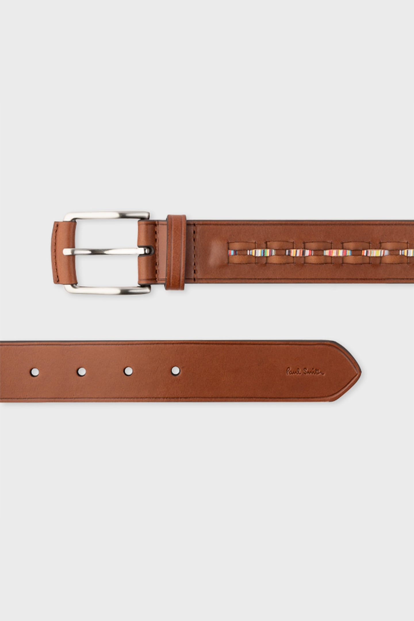 MEN BELT WOVEN INSET HAZELNUT 5