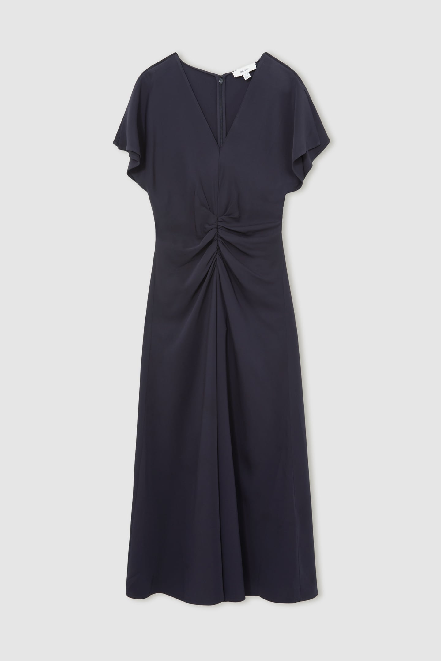 RUCHED FRONT WORKWEAR DRESS NAVY 3